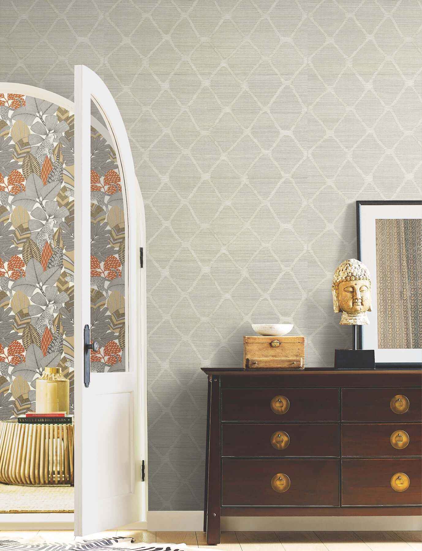Tonga Putty Wallpaper - York Wallcoverings - AB3122