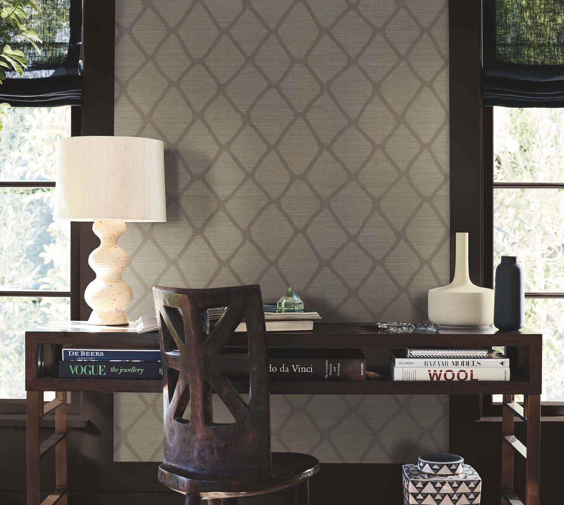 Tonga Taupe Wallpaper - York Wallcoverings - AB3123
