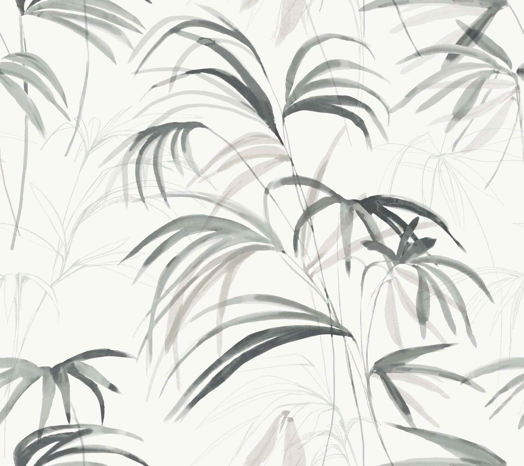 Inky Palms Black Peel & Stick Wallpaper - York Wallcoverings - PSW1611RL