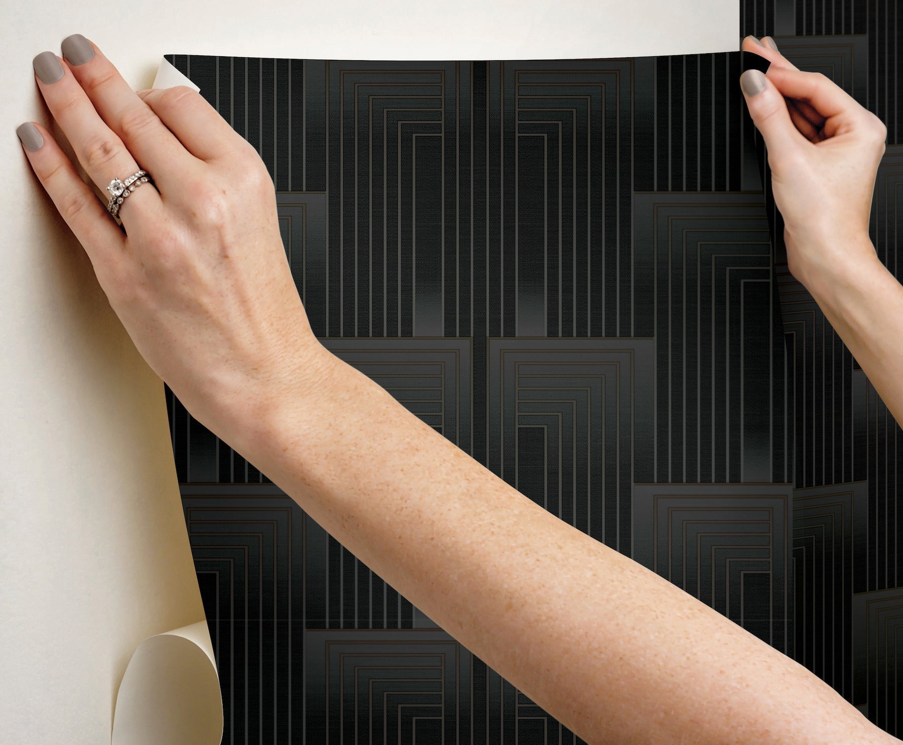 vanishing-premium-peel-stick-wallpaper-black-copper-york-wallcoverings-psw1607rl - York Wallcoverings Wallpaper