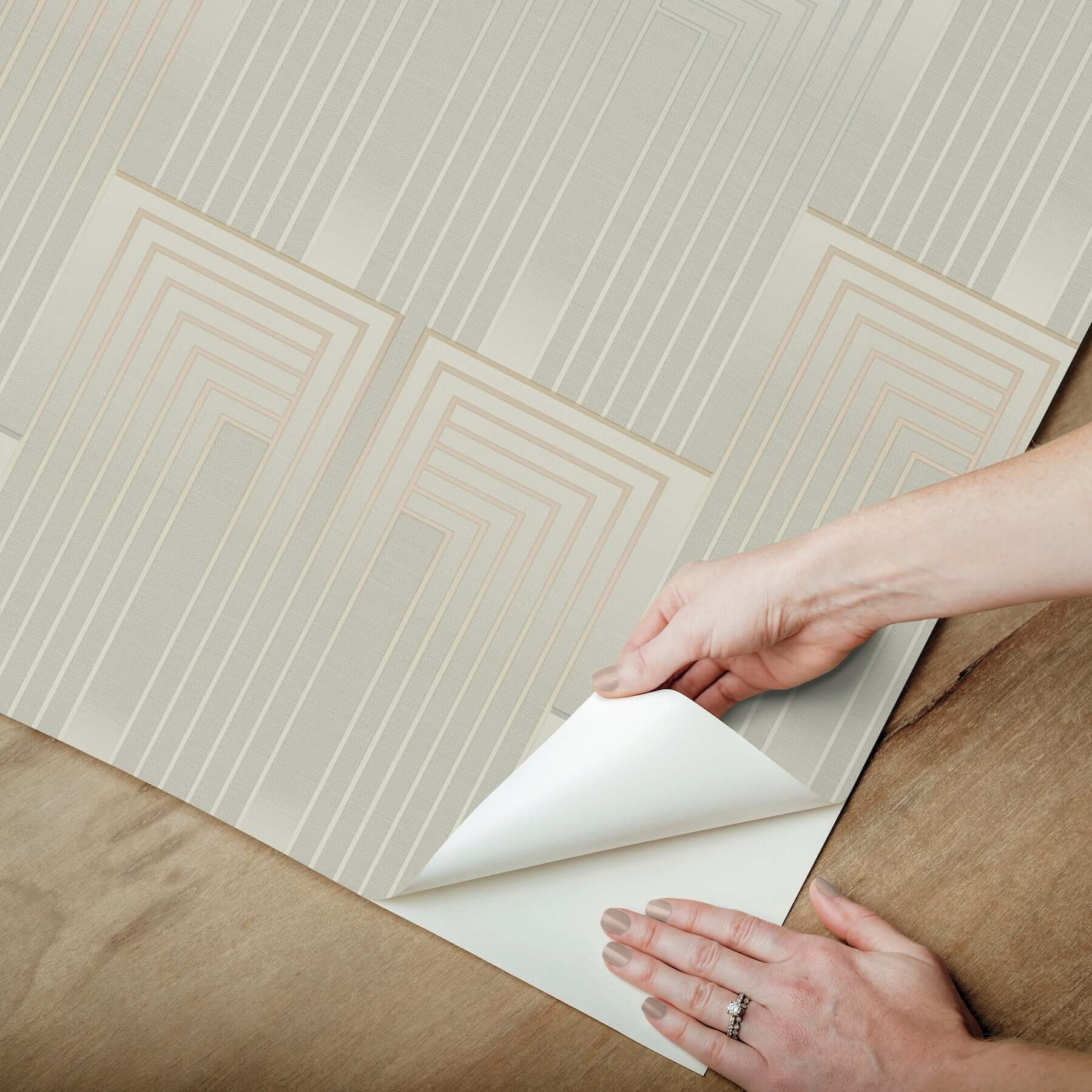vanishing-premium-peel-stick-wallpaper-taupe-pearl-york-wallcoverings-psw1606rl - York Wallcoverings Wallpaper
