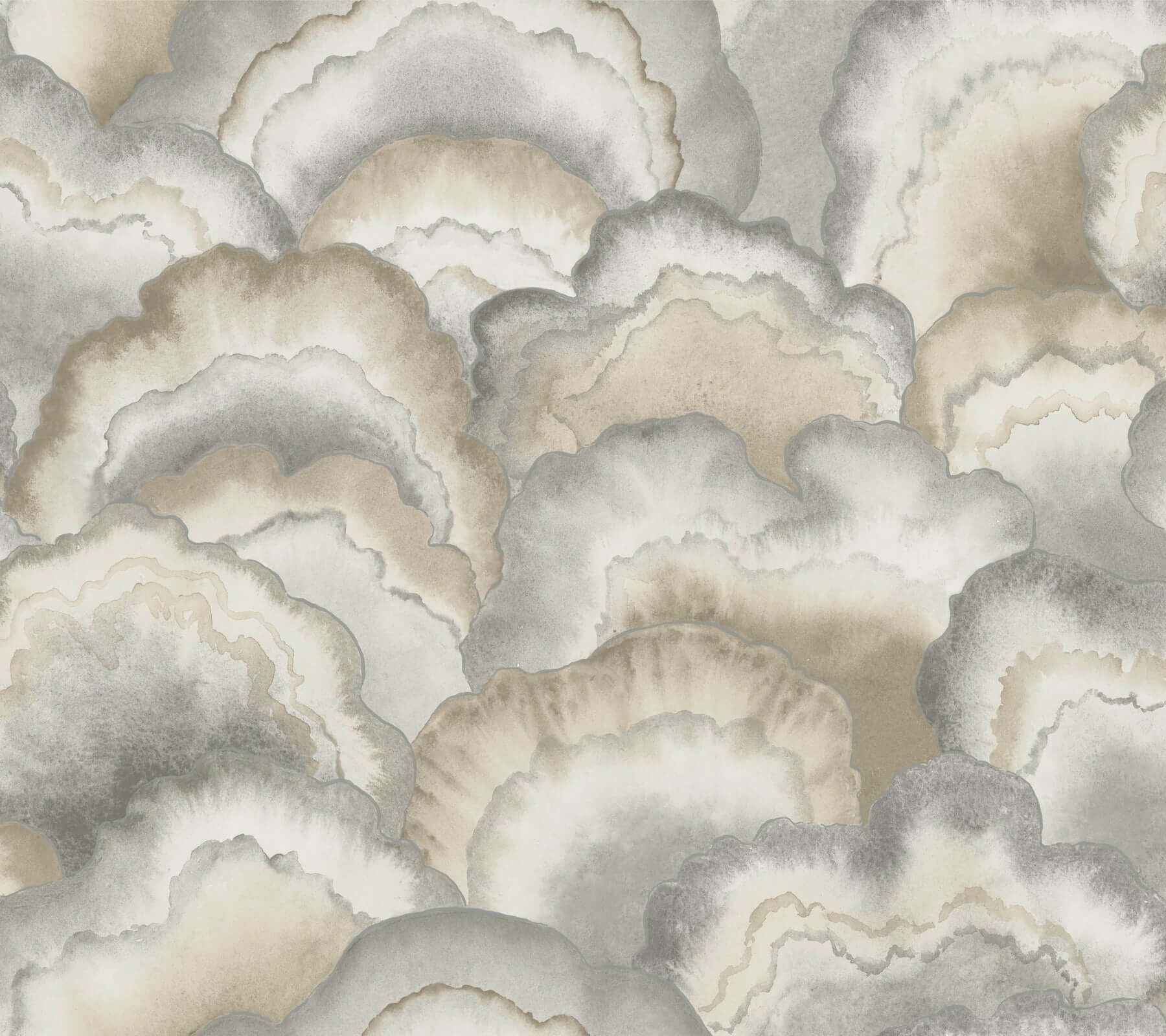 Abalone Fans Smokey Peel & Stick Wallpaper - York Wallcoverings - PSW1615RL