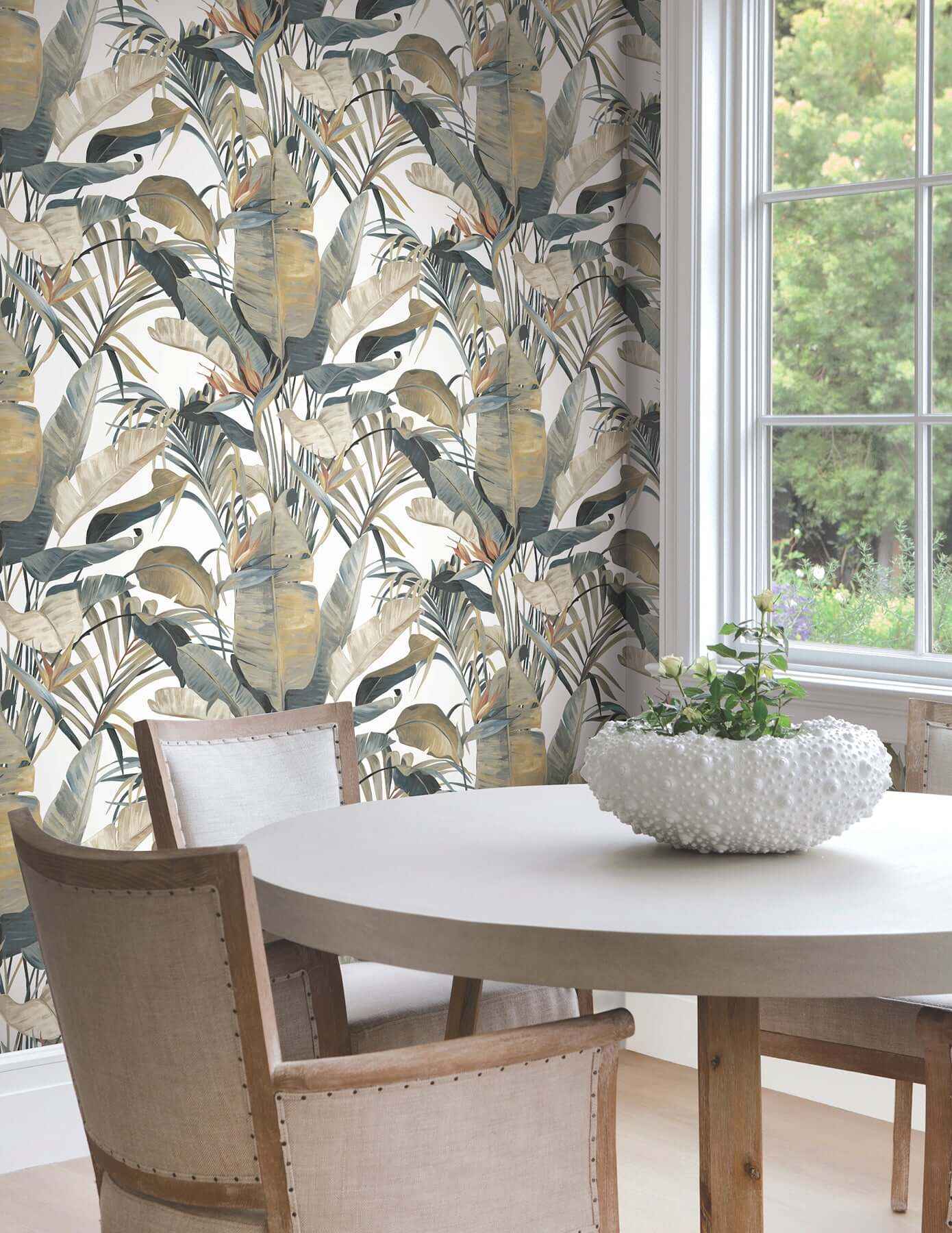 Tropical Cabana Plush Neutral Peel & Stick Wallpaper - York Wallcoverings - PSW1612RL - York Wallcoverings Wallpaper