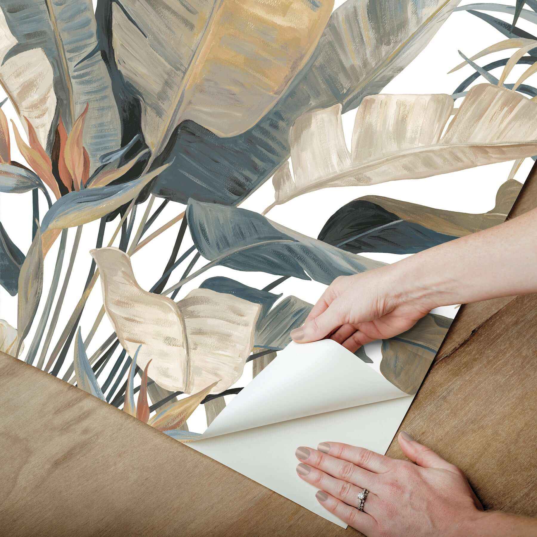 Tropical Cabana Plush Neutral Peel & Stick Wallpaper - York Wallcoverings - PSW1612RL - York Wallcoverings Wallpaper