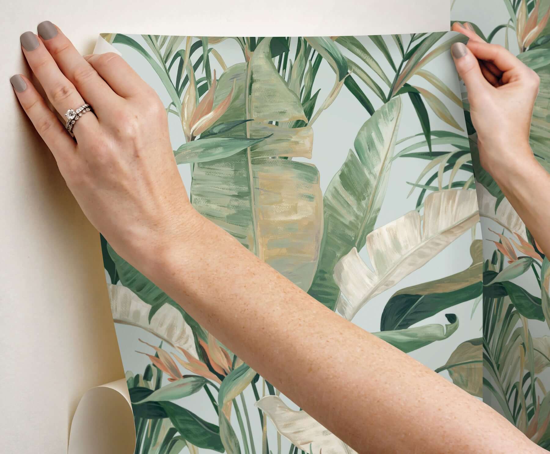 tropical-cabana-premium-peel-stick-wallpaper-spa-york-wallcoverings-psw1613rl - York Wallcoverings Wallpaper