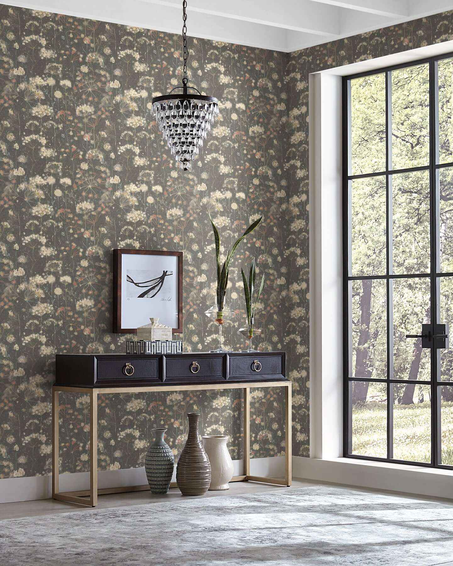 Botanical Fantasy Red & Blue Peel & Stick Wallpaper - York Wallcoverings - PSW1604RL - York Wallcoverings Wallpaper