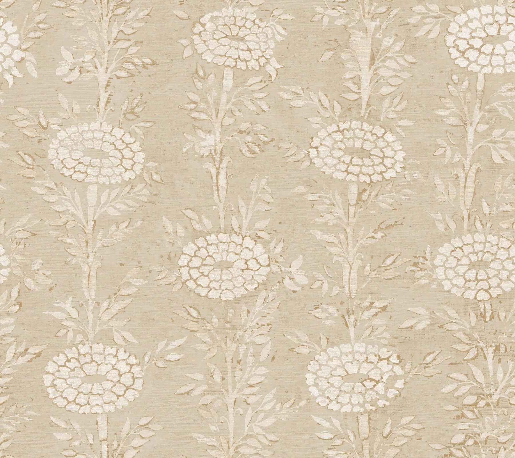 French Marigold Taupe & Gold Wallpaper - York Wallcoverings - ZA8018