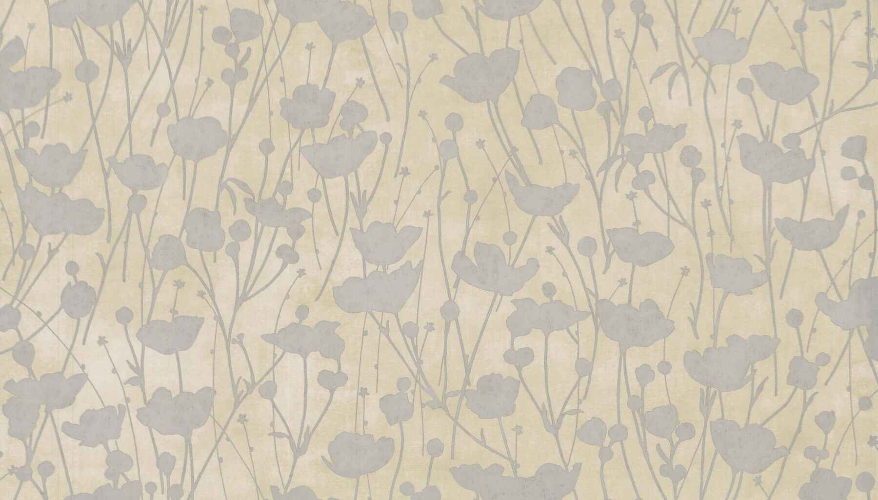Shimmering Poppies Cream & Silver Wallpaper - York Wallcoverings - ZA8067 - York Wallcoverings Wallpaper