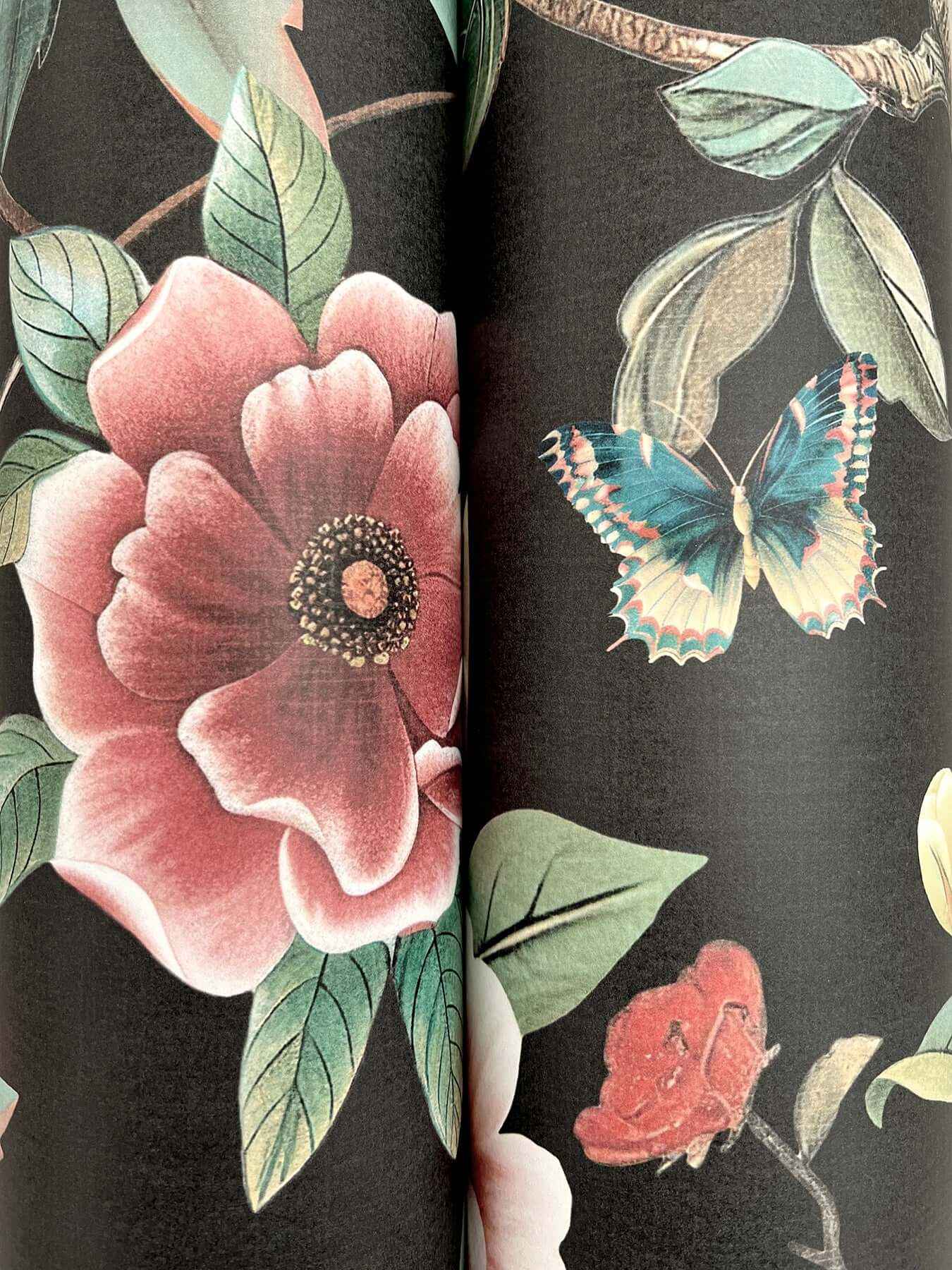 Kimora's Garden Black Wallpaper - York Wallcoverings - ZA8038 - York Wallcoverings Wallpaper