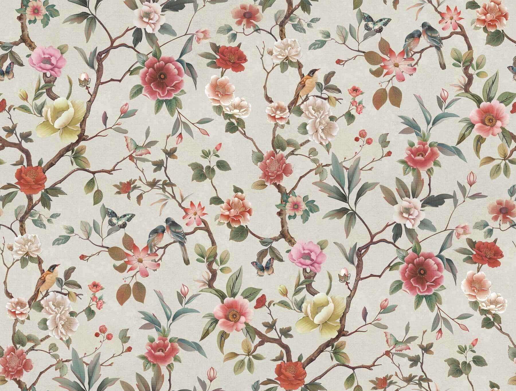 Kimora's Garden Ivory Wallpaper - York Wallcoverings - ZA8039