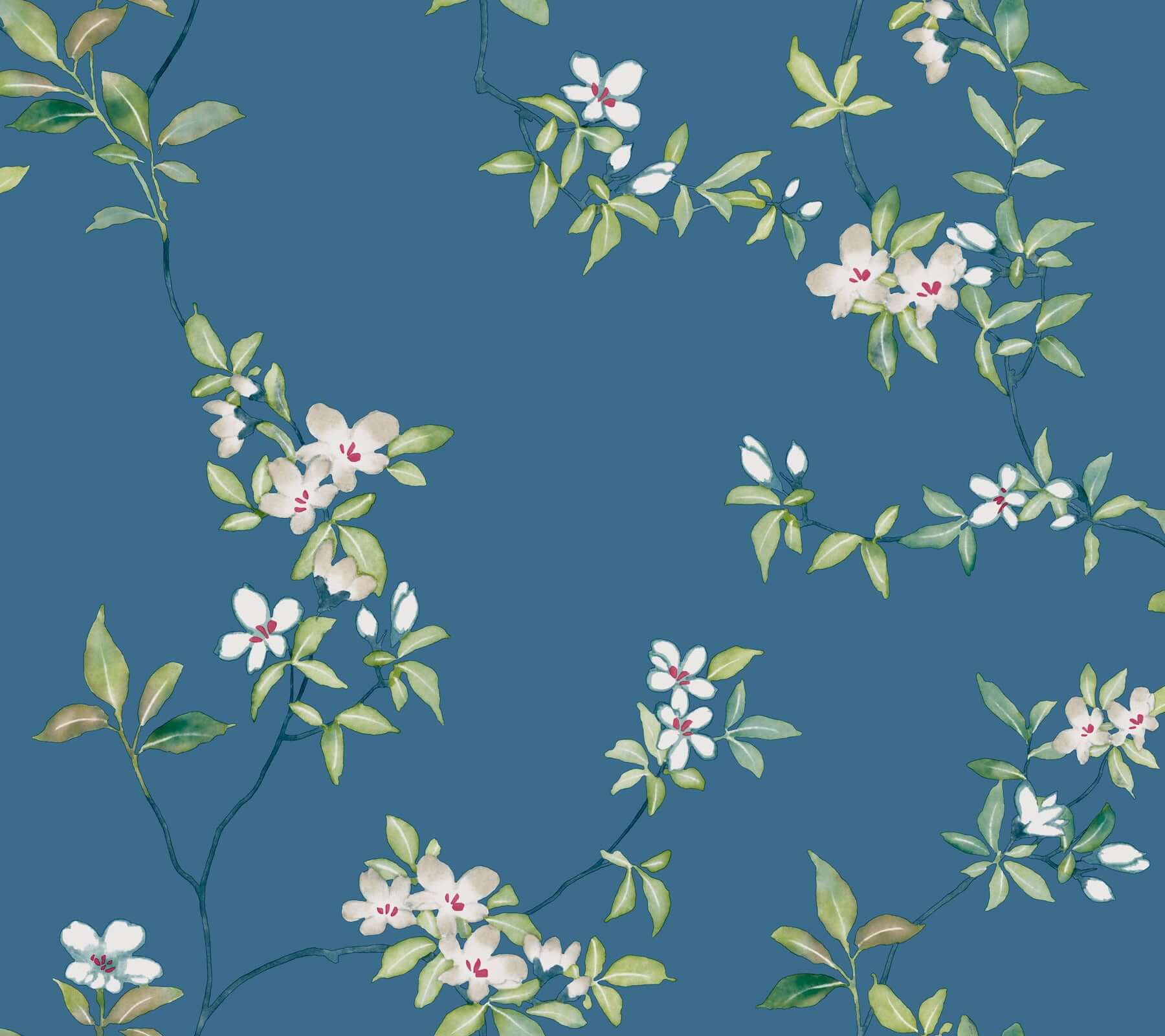 april-blossom-wallpaper-cobalt-york-wallcoverings-za8072 - York Wallcoverings Wallpaper
