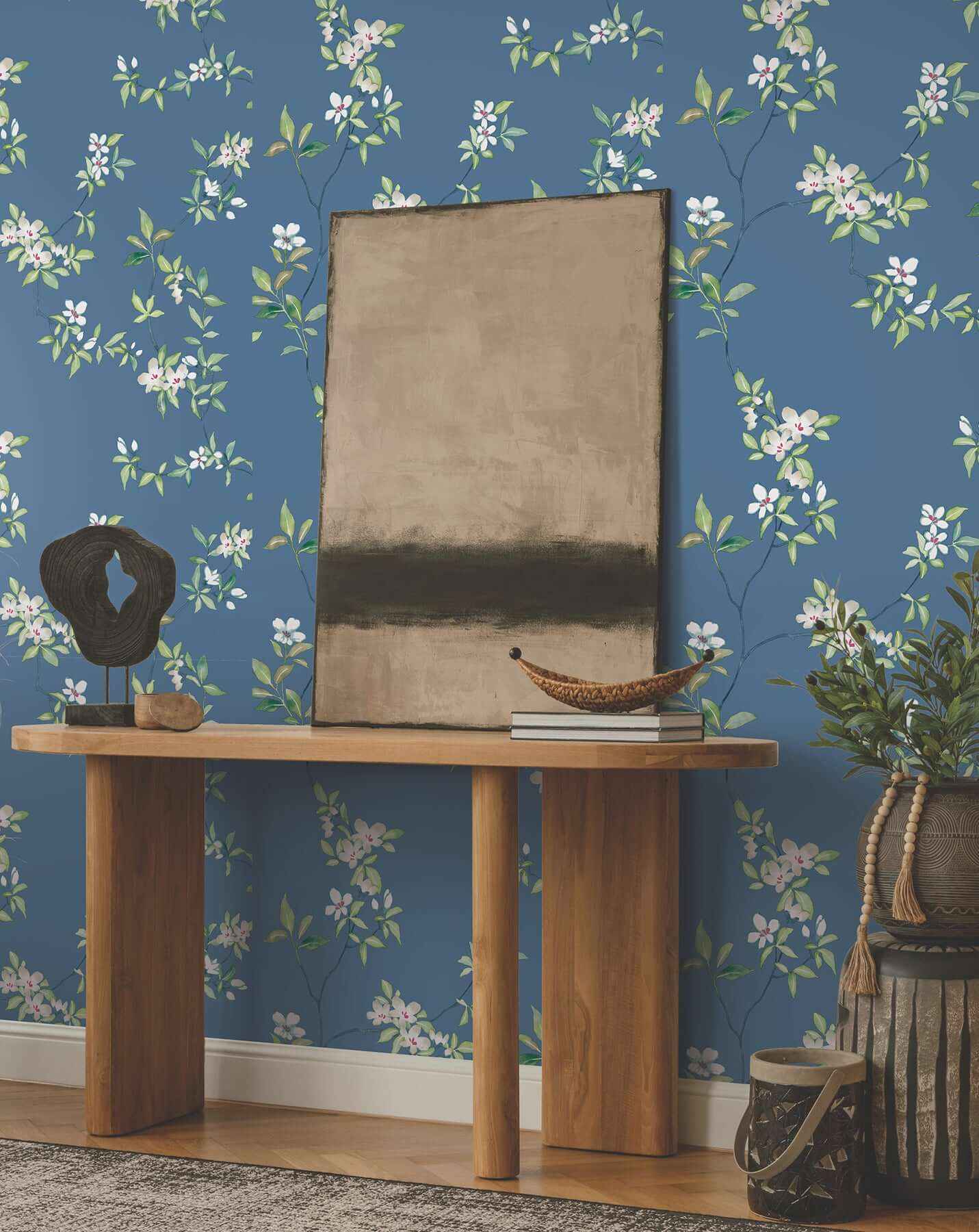April Blossom Cobalt Wallpaper - York Wallcoverings - ZA8072 - York Wallcoverings Wallpaper