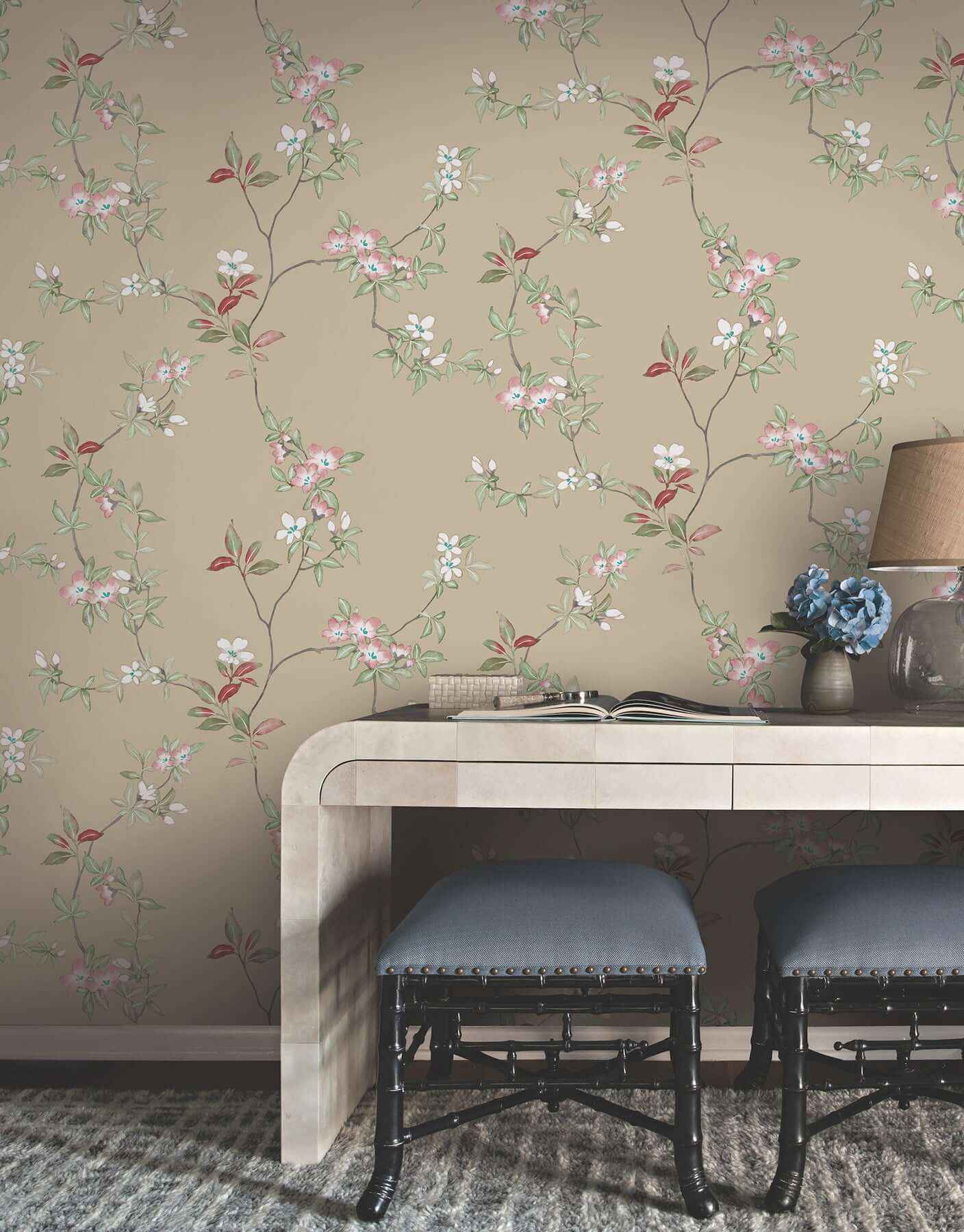 April Blossom Sand Wallpaper - York Wallcoverings - ZA8073 - York Wallcoverings Wallpaper