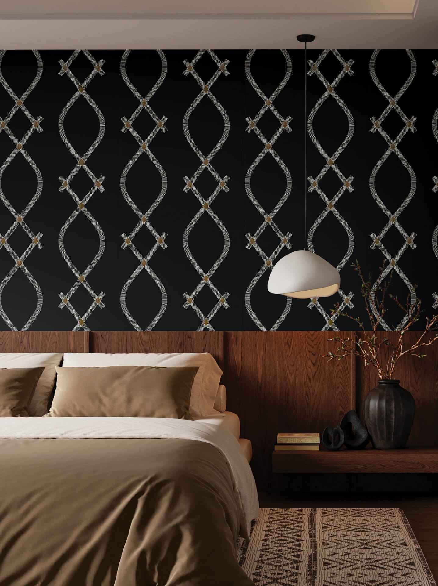 Ellena Black Wallpaper - York Wallcoverings - ZA8031 - York Wallcoverings Wallpaper