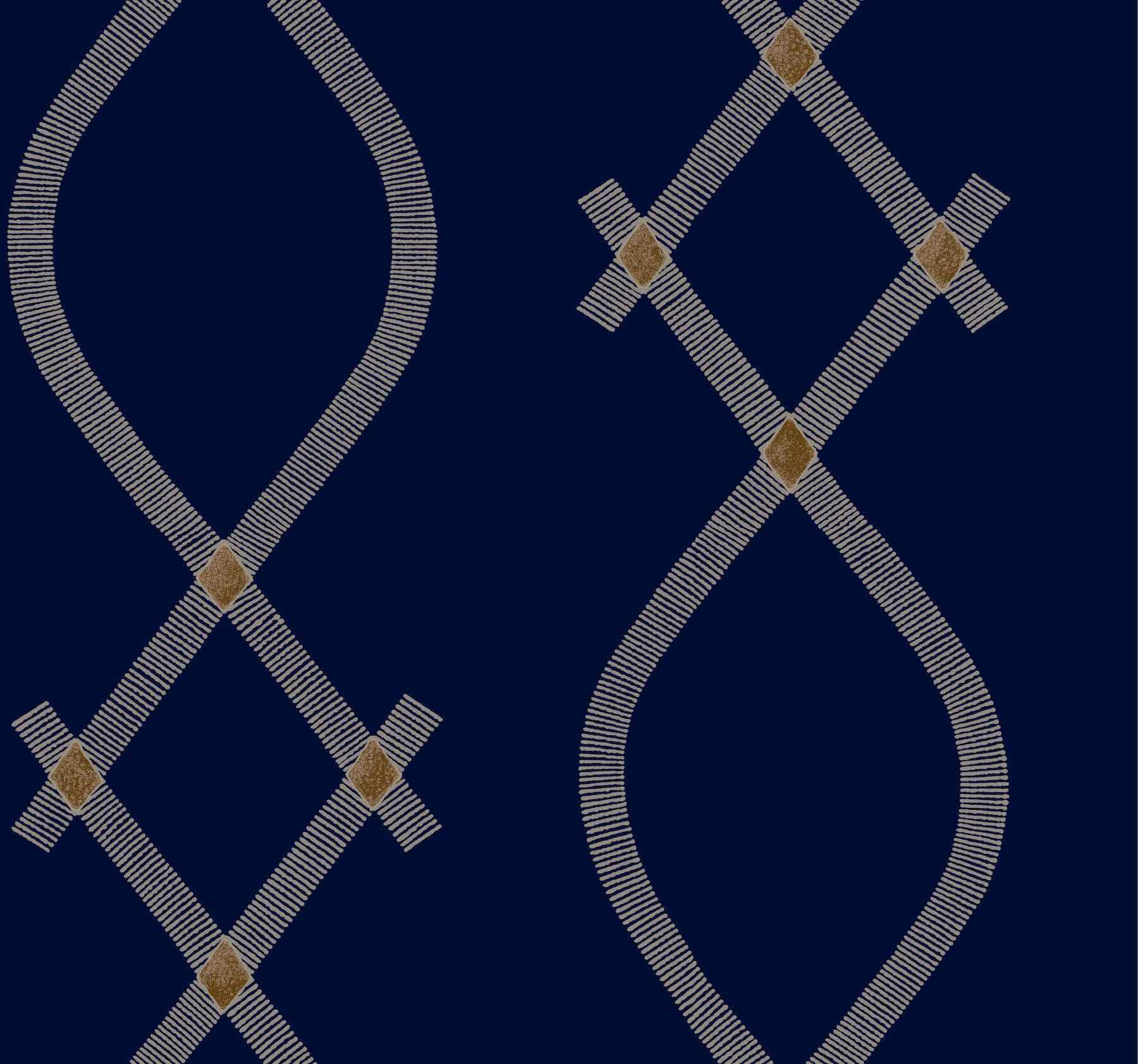 Ellena Navy Wallpaper - York Wallcoverings - ZA8032