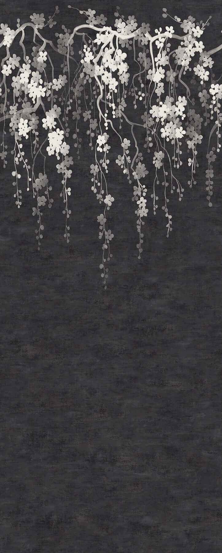 Sakura Blooms Black Wall Mural - York Wallcoverings - ZA8058M - York Wallcoverings Wallpaper