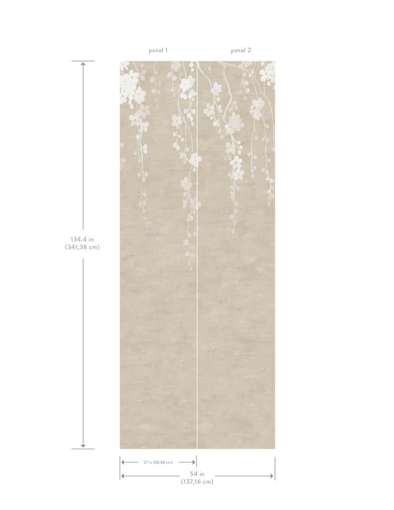 sakura-blooms-wall-mural-neutral-york-wallcoverings-za8059m - York Wallcoverings Wallpaper