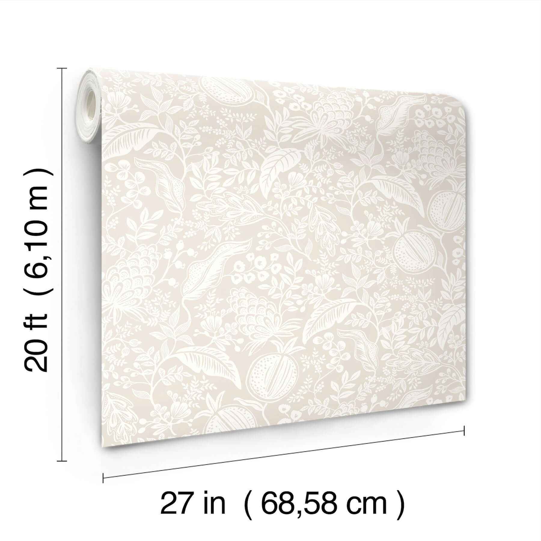 Pomegranate Beige & White Peel & Stick Wallpaper - York Wallcoverings - PSW1629RL - York Wallcoverings Wallpaper