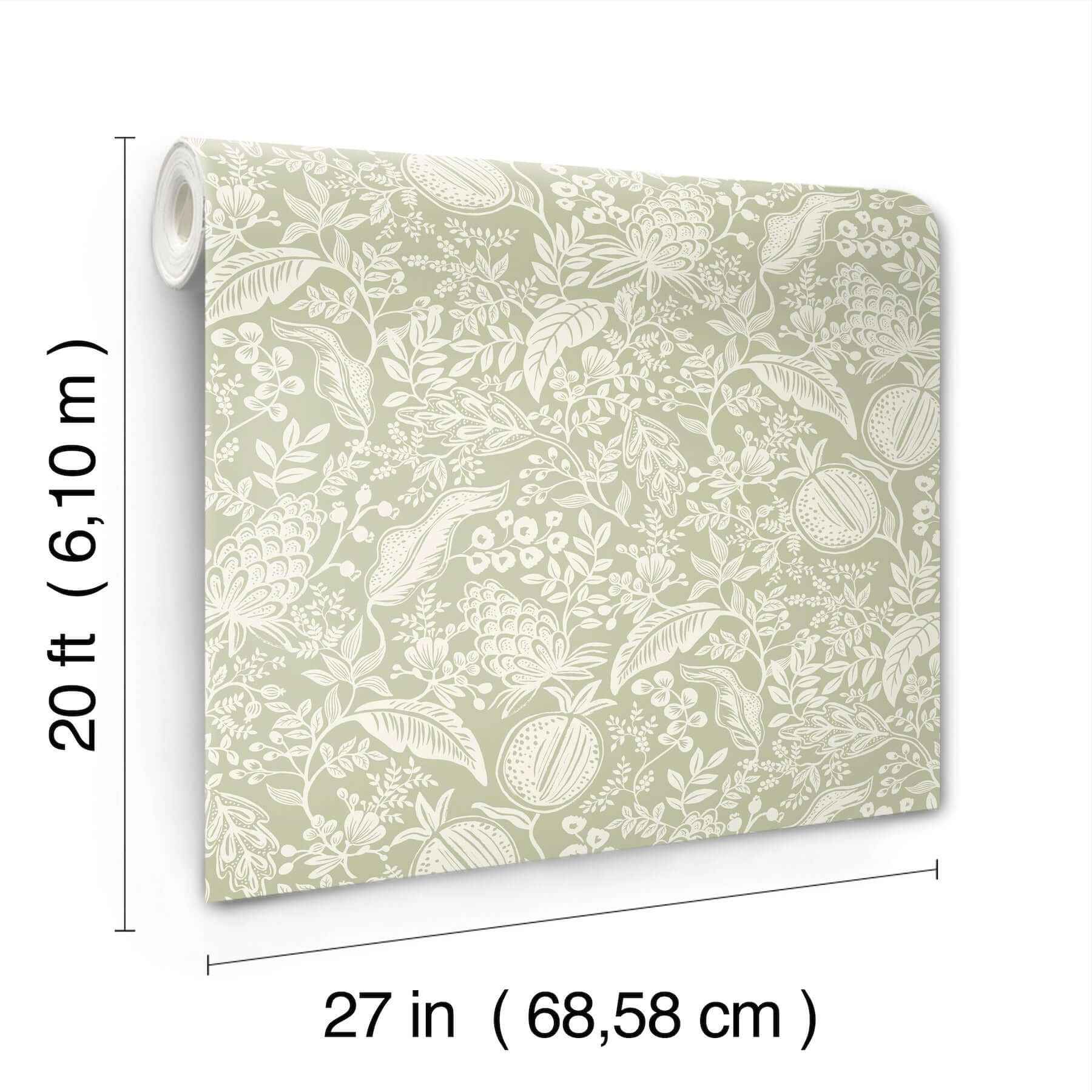 Pomegranate Pistachio Peel & Stick Wallpaper - York Wallcoverings - PSW1630RL - York Wallcoverings Wallpaper