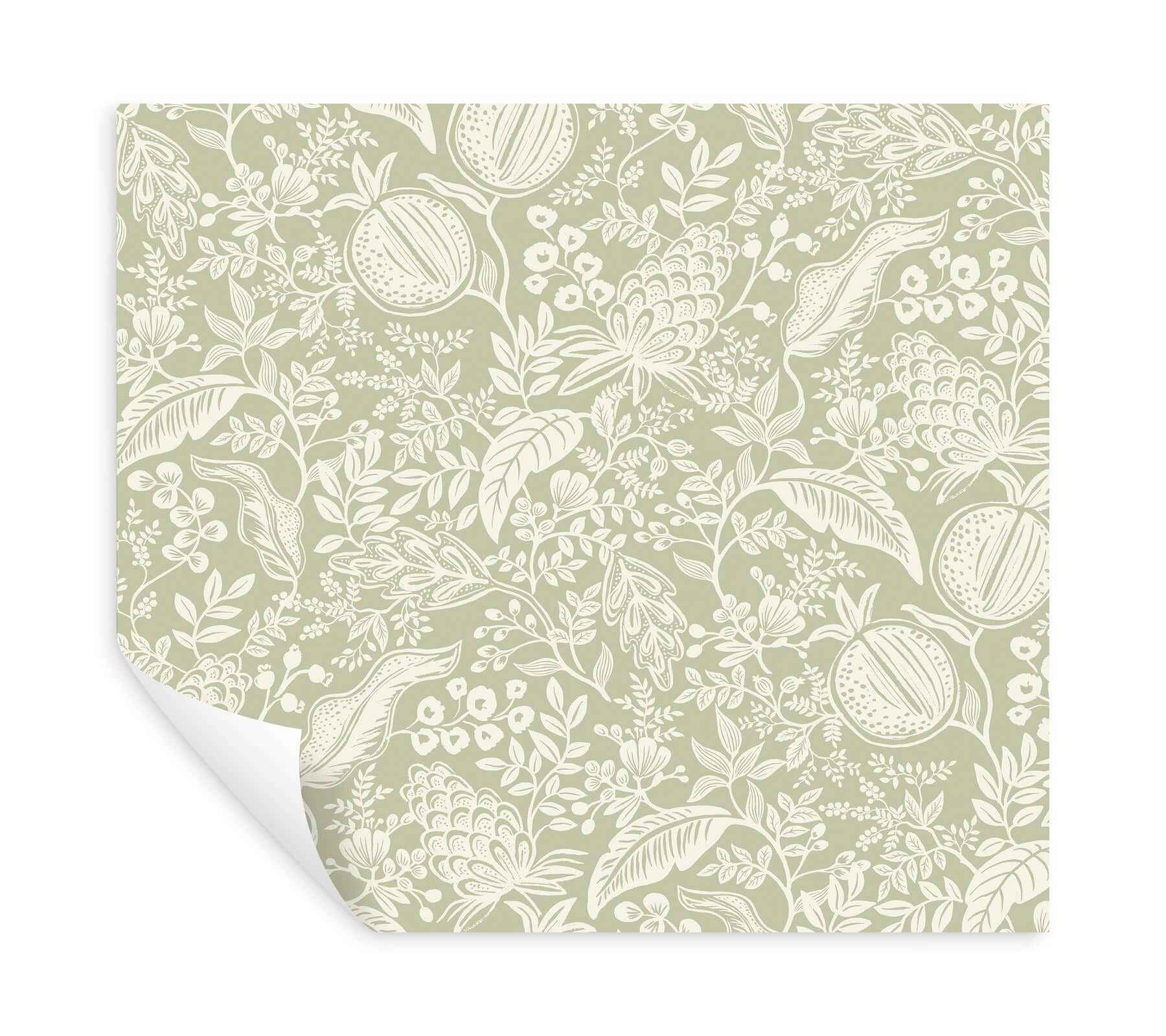 Pomegranate Pistachio Peel & Stick Wallpaper - York Wallcoverings - PSW1630RL - York Wallcoverings Wallpaper