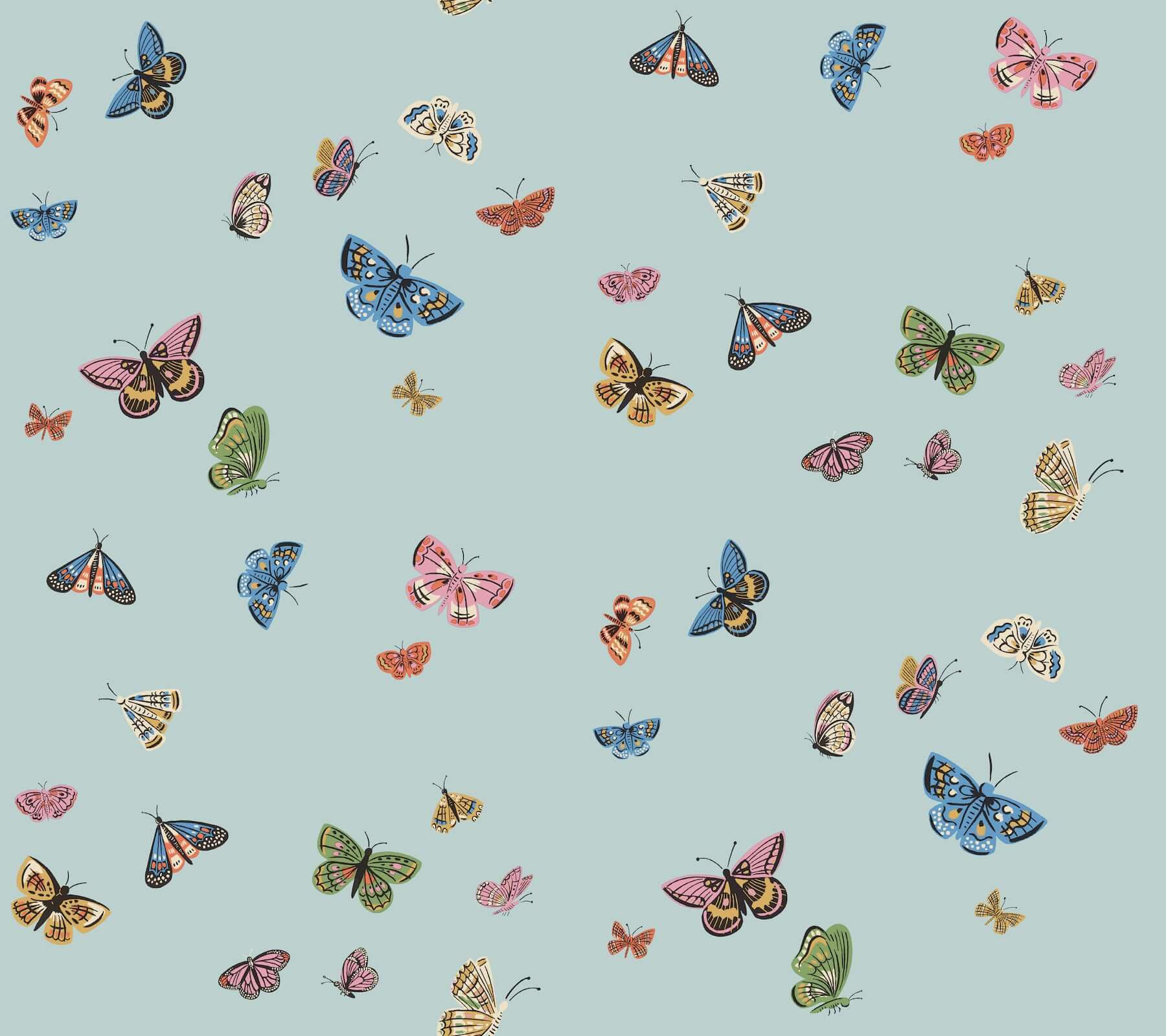 butterfly-house-light-blue-peel-stick-wallpaper-york-wallcoverings-psw1650rl - York Wallcoverings Wallpaper