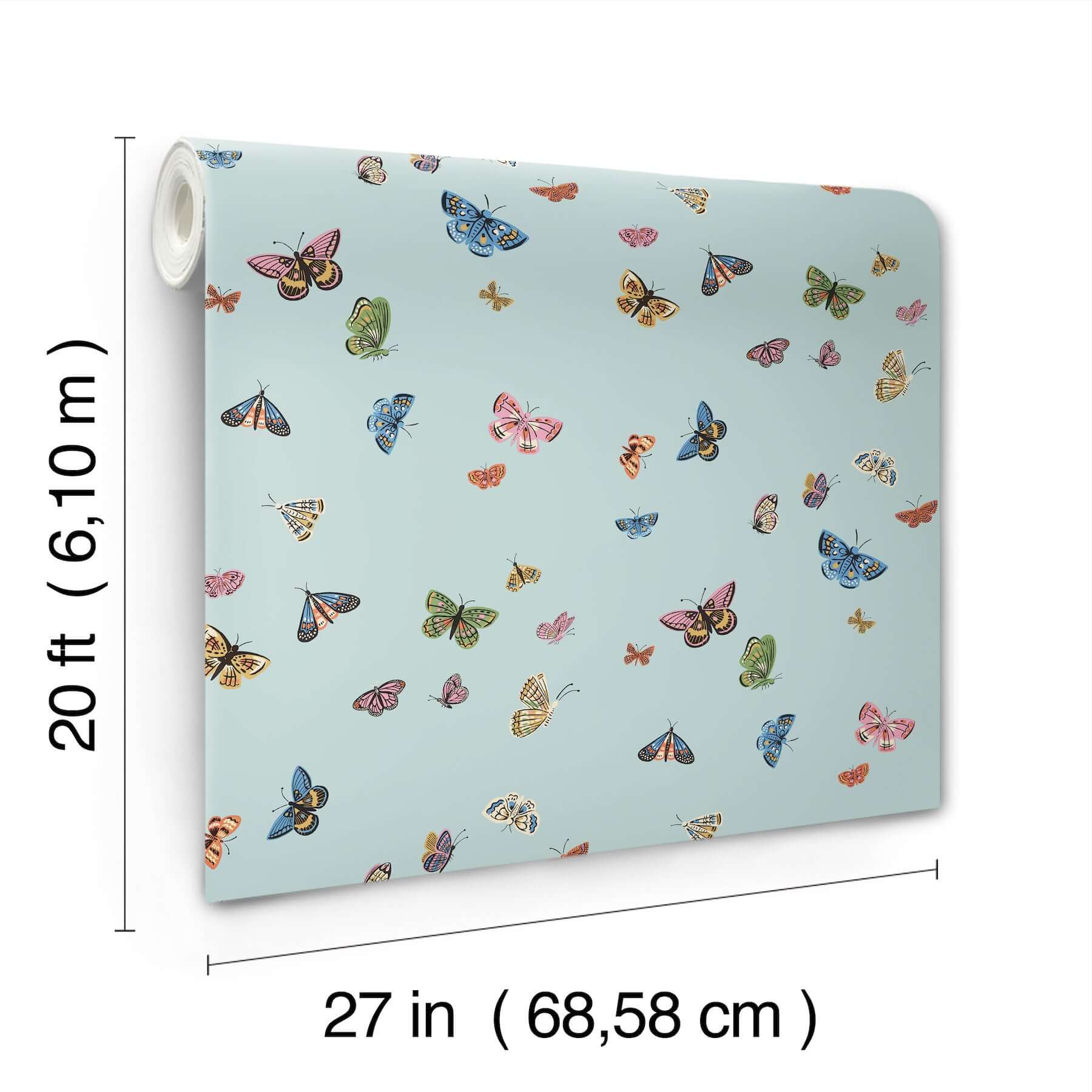 butterfly-house-light-blue-peel-stick-wallpaper-york-wallcoverings-psw1650rl - York Wallcoverings Wallpaper