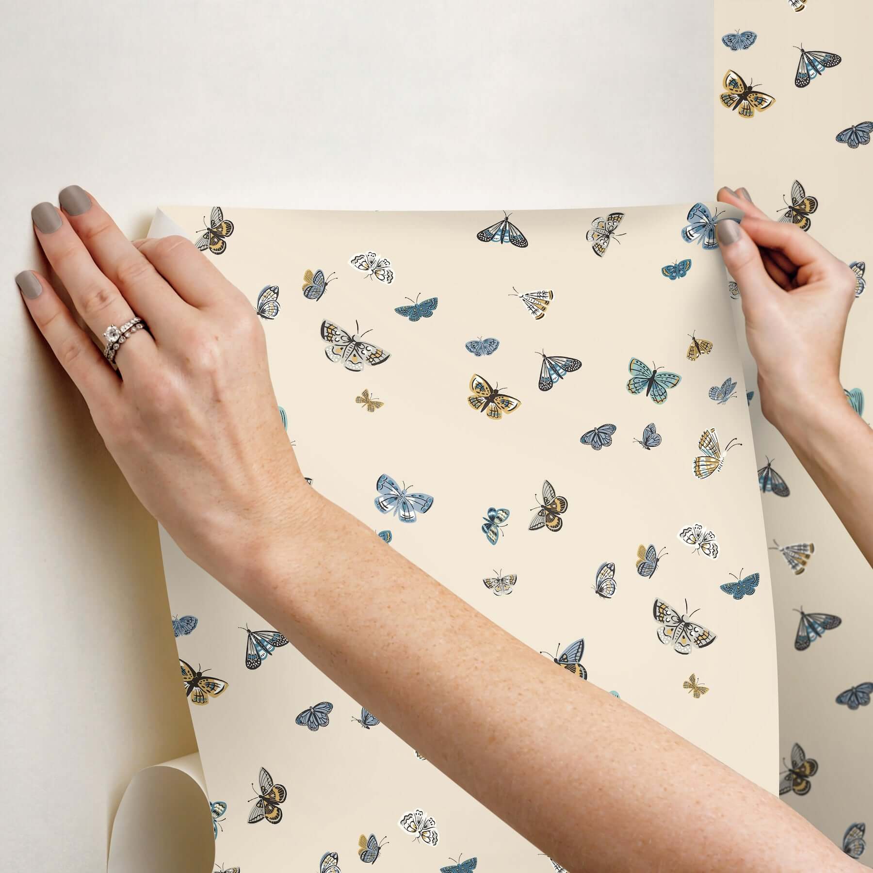 butterfly-house-linen-peel-stick-wallpaper-york-wallcoverings-psw1649rl - York Wallcoverings Wallpaper