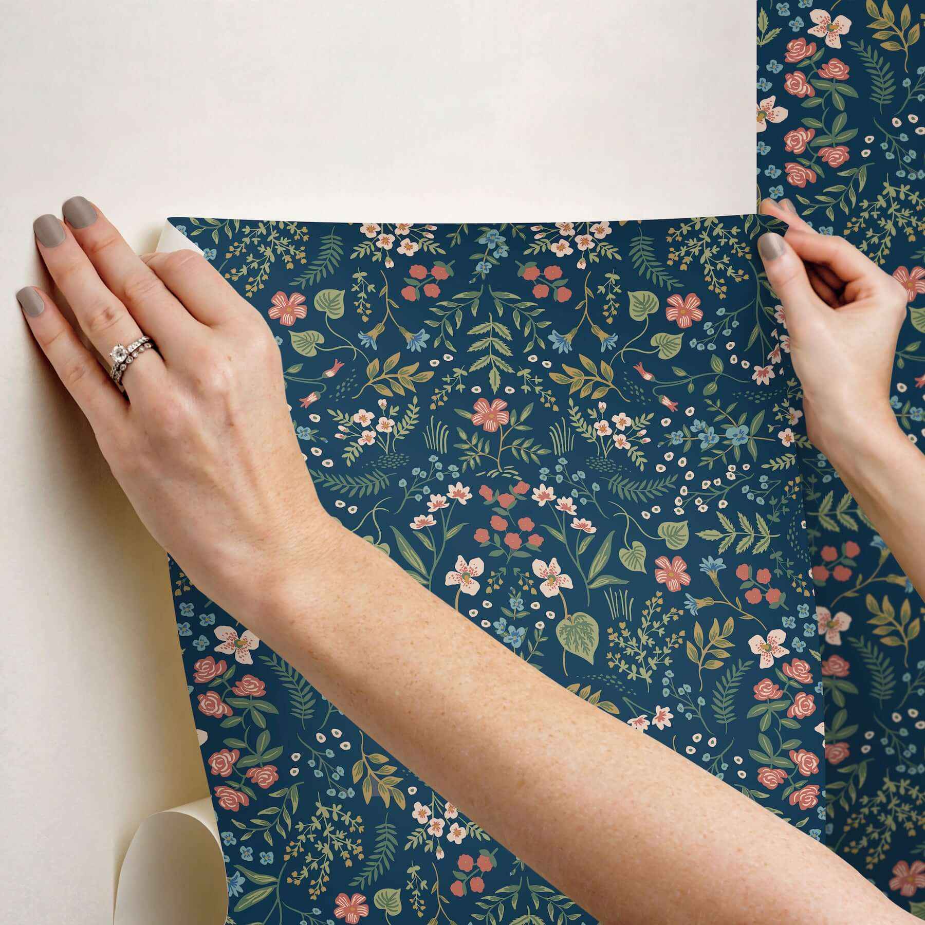 Wildwood Navy Peel & Stick Wallpaper - York Wallcoverings - PSW1622RL - York Wallcoverings Wallpaper