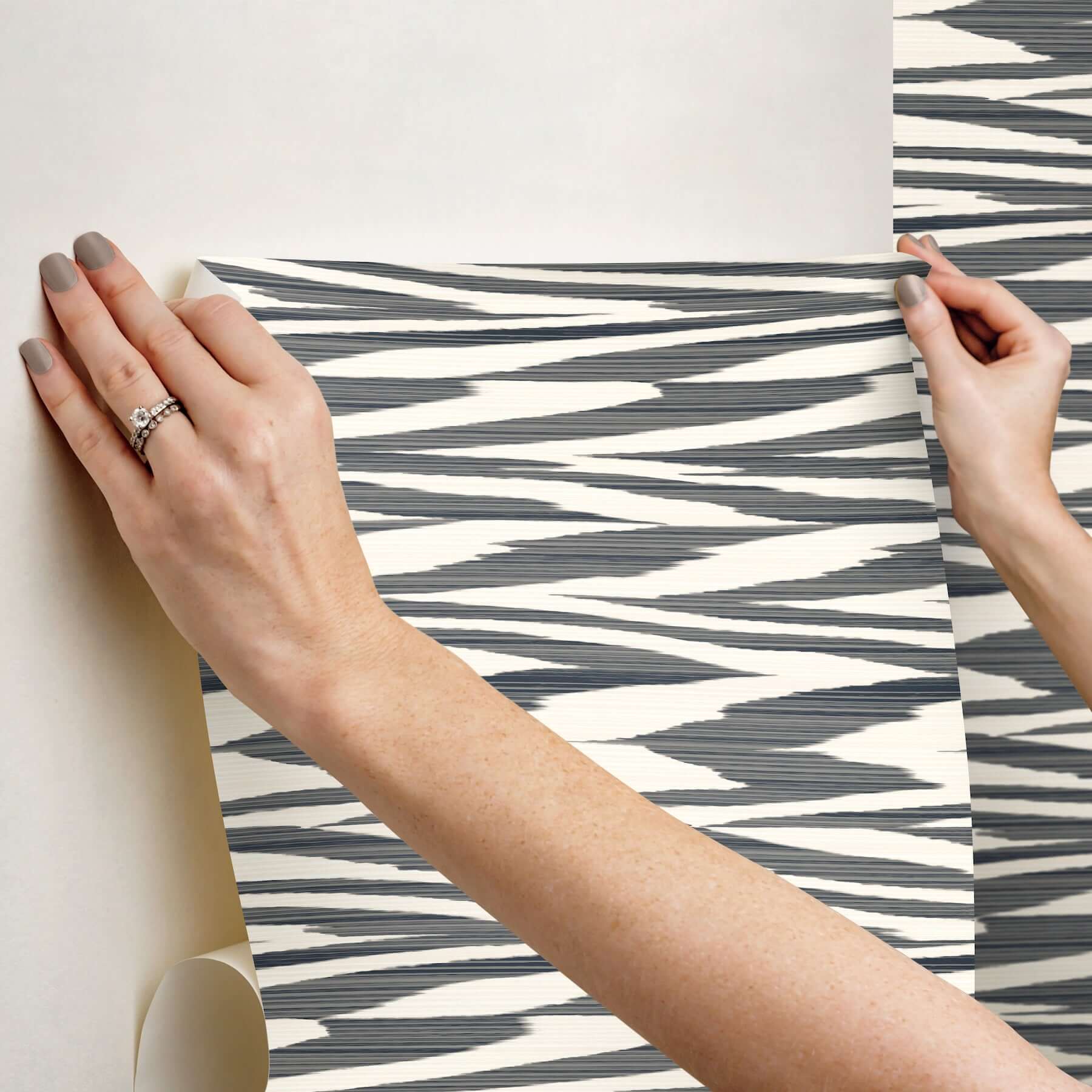 flamed-zig-zag-black-peel-stick-wallpaper-york-wallcoverings-psw1645rl - York Wallcoverings Wallpaper