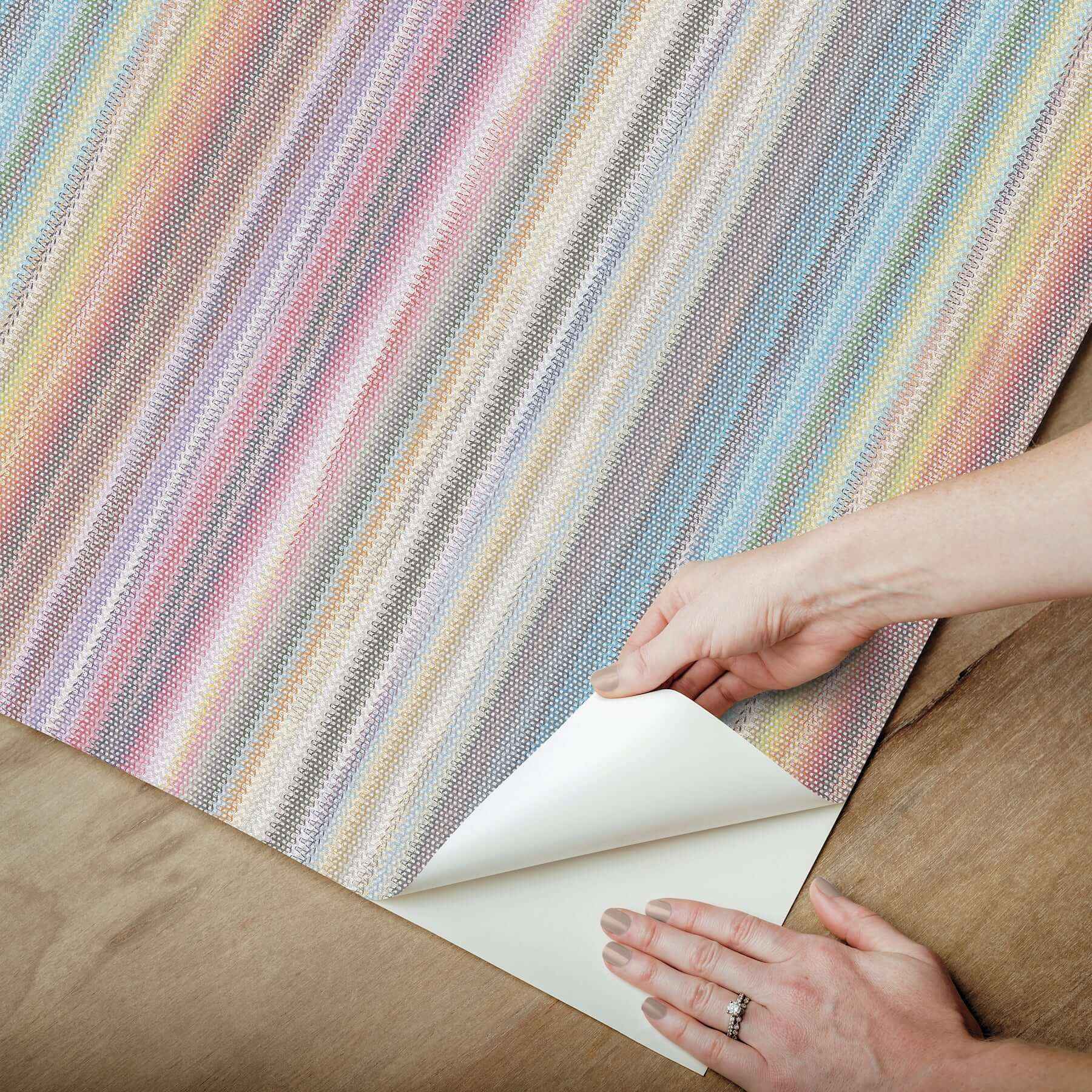 Striped Sunset Rainbow Peel & Stick Wallpaper - York Wallcoverings - PSW1633RL - York Wallcoverings Wallpaper