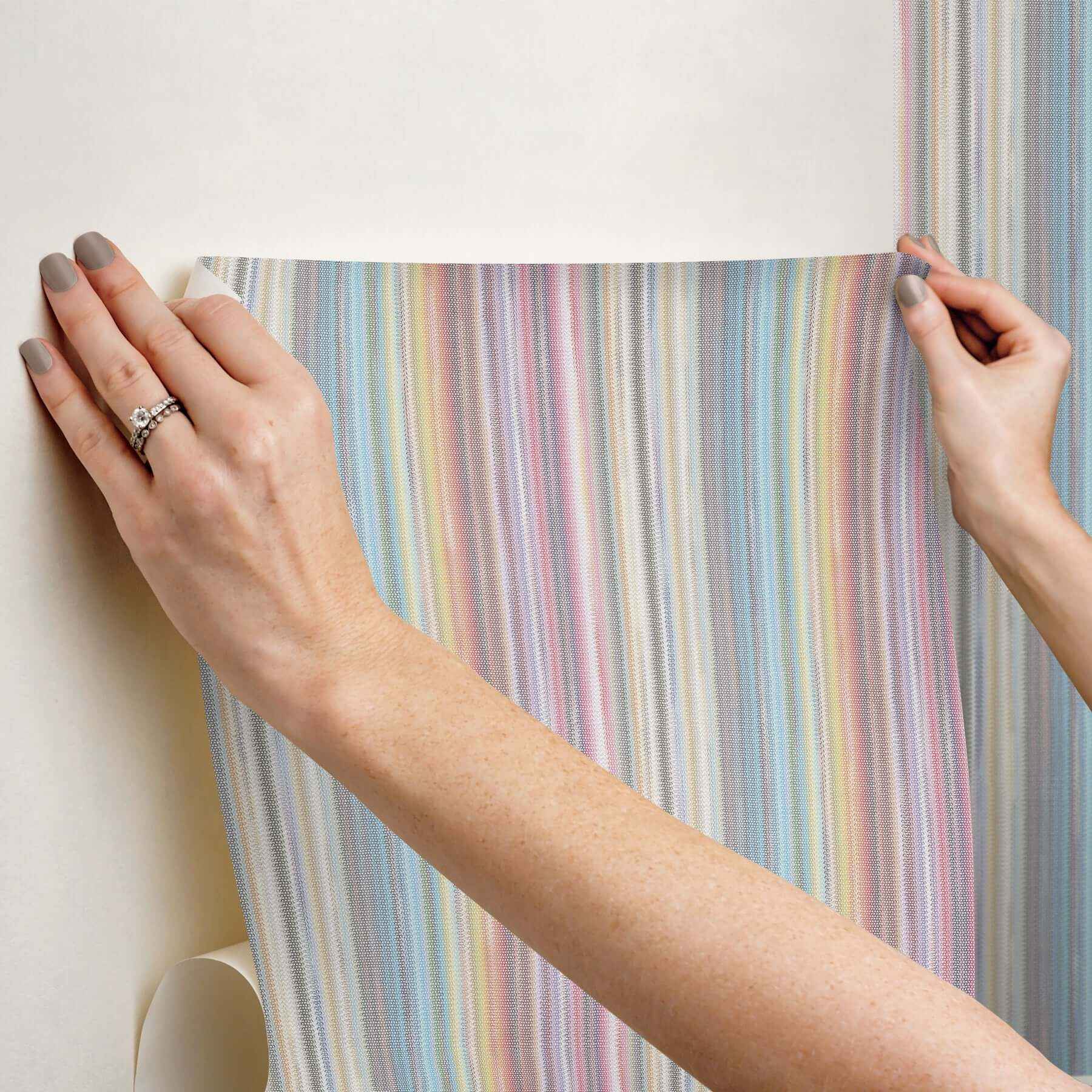 Striped Sunset Rainbow Peel & Stick Wallpaper - York Wallcoverings - PSW1633RL - York Wallcoverings Wallpaper