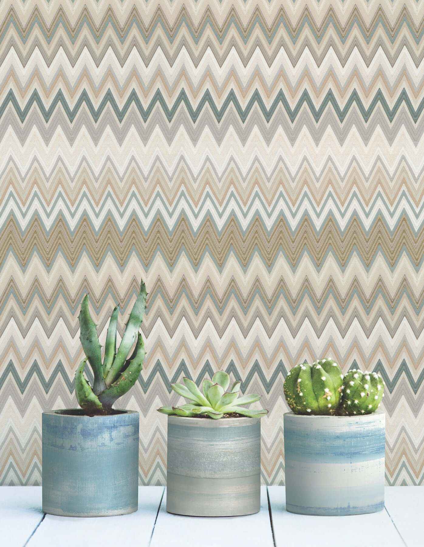 Zig Zag Green Peel & Stick Wallpaper - York Wallcoverings - PSW1642RL - York Wallcoverings Wallpaper