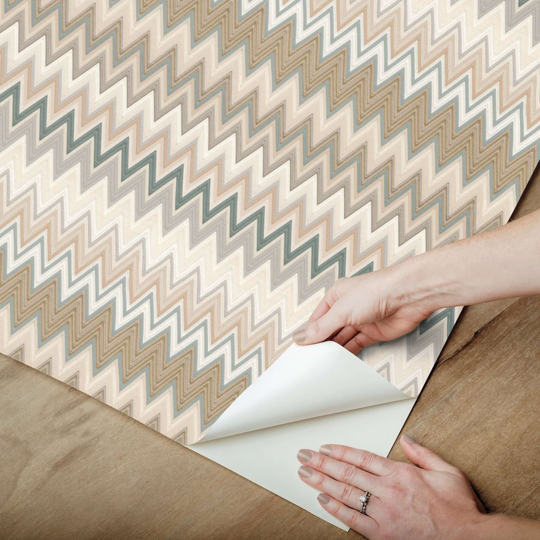 zig-zag-green-peel-stick-wallpaper-york-wallcoverings-psw1642rl - York Wallcoverings Wallpaper