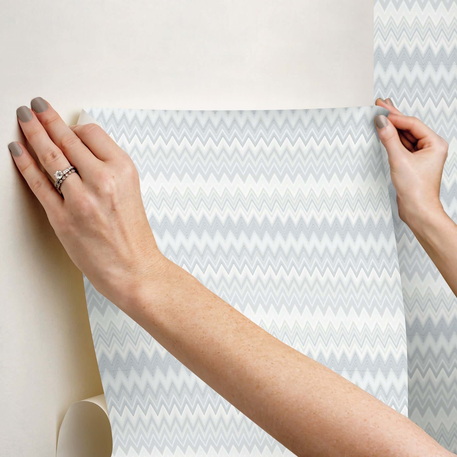 zig-zag-white-peel-stick-wallpaper-york-wallcoverings-psw1640rl - York Wallcoverings Wallpaper