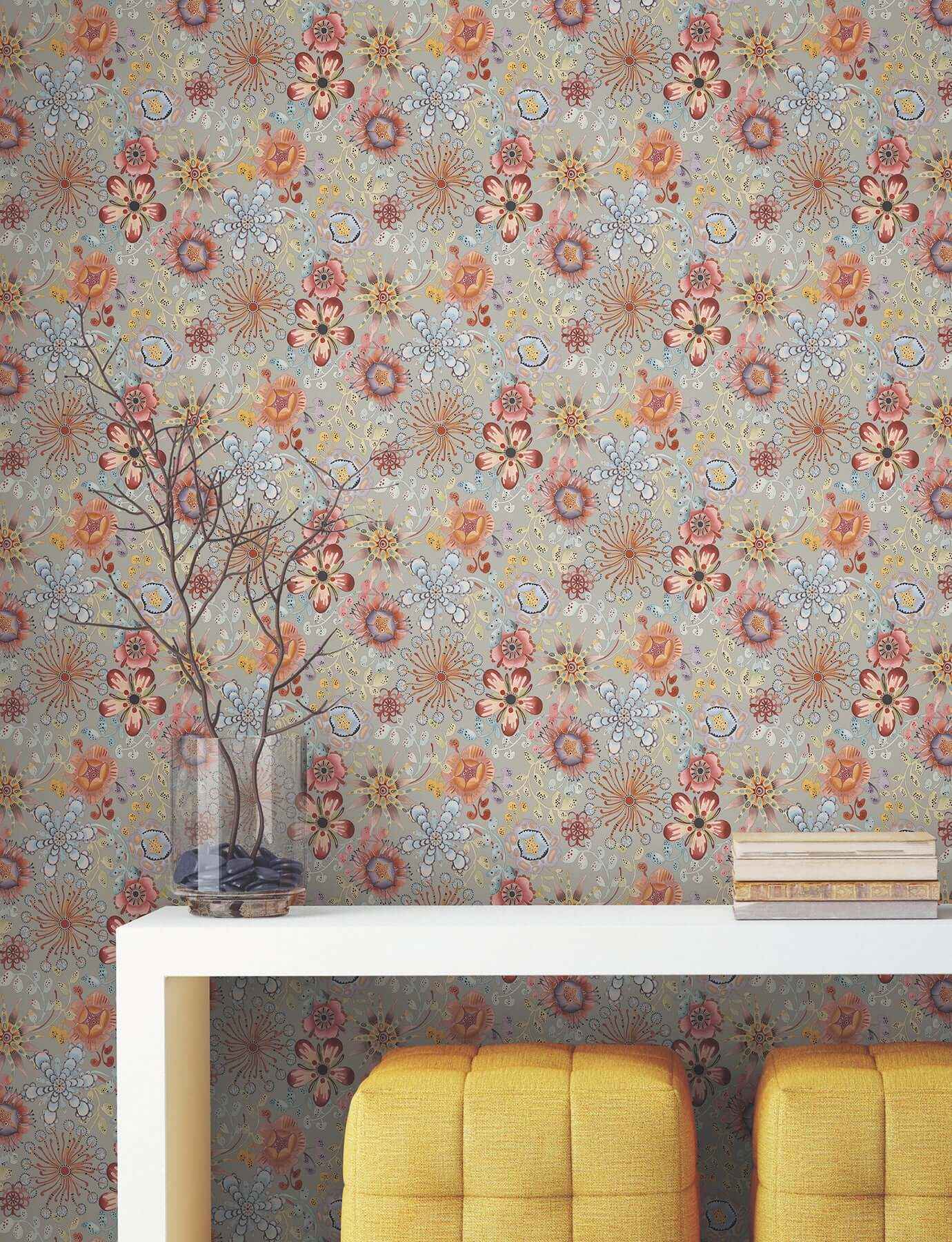 Magic Garden Multicolor Peel & Stick Wallpaper - York Wallcoverings - PSW1637RL - York Wallcoverings Wallpaper