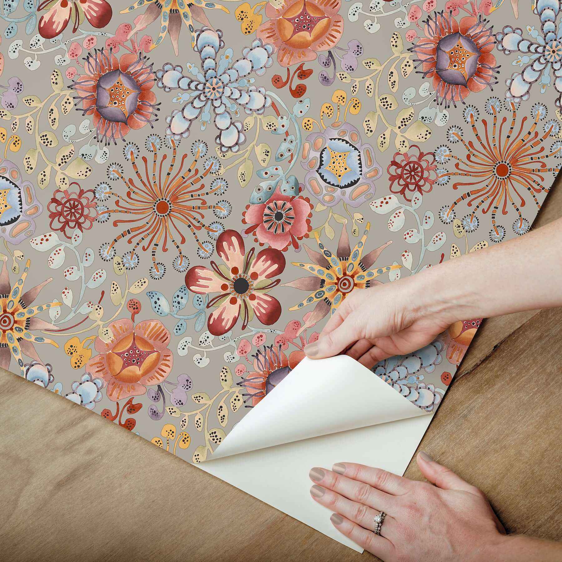 Magic Garden Multicolor Peel & Stick Wallpaper - York Wallcoverings - PSW1637RL - York Wallcoverings Wallpaper
