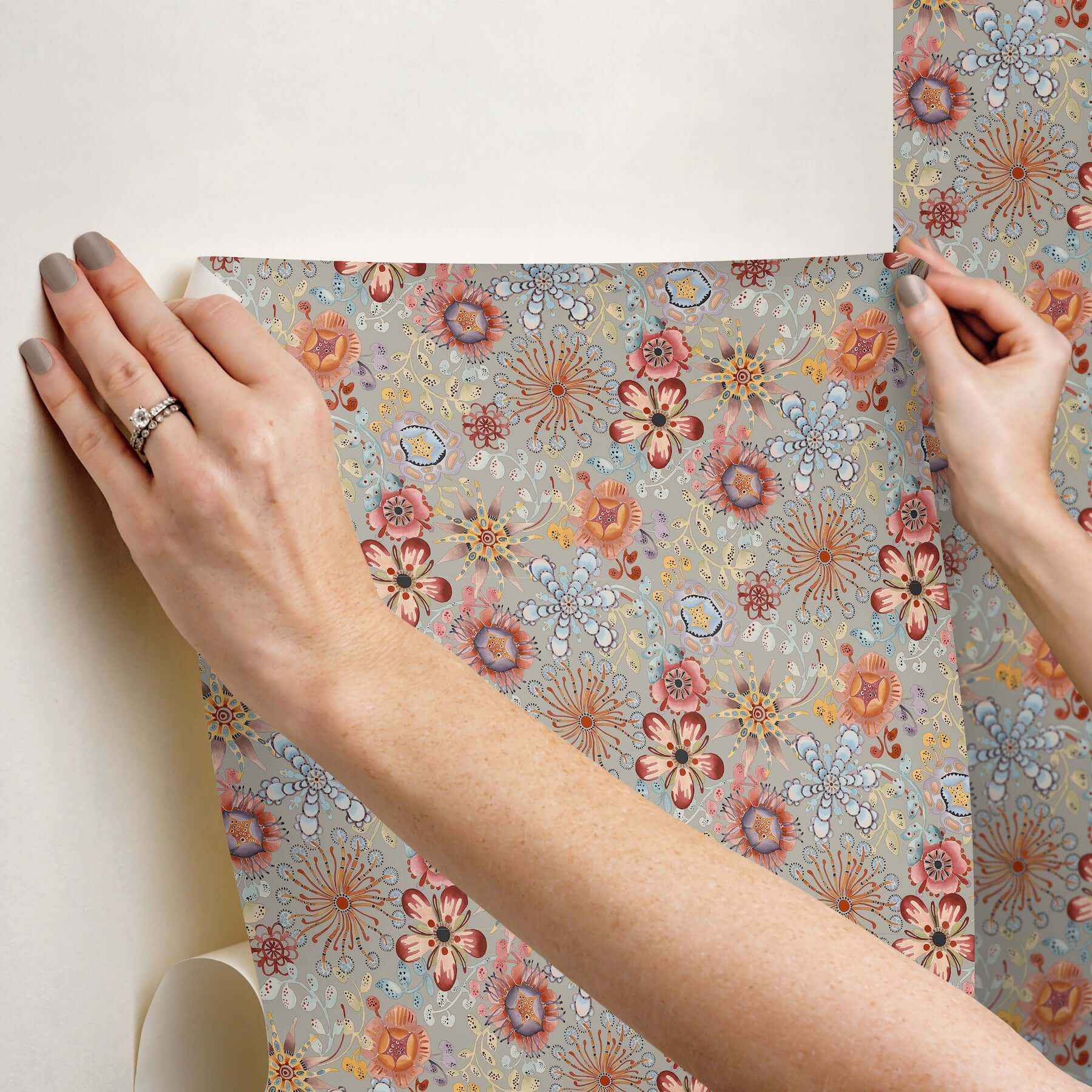 Magic Garden Multicolor Peel & Stick Wallpaper - York Wallcoverings - PSW1637RL - York Wallcoverings Wallpaper