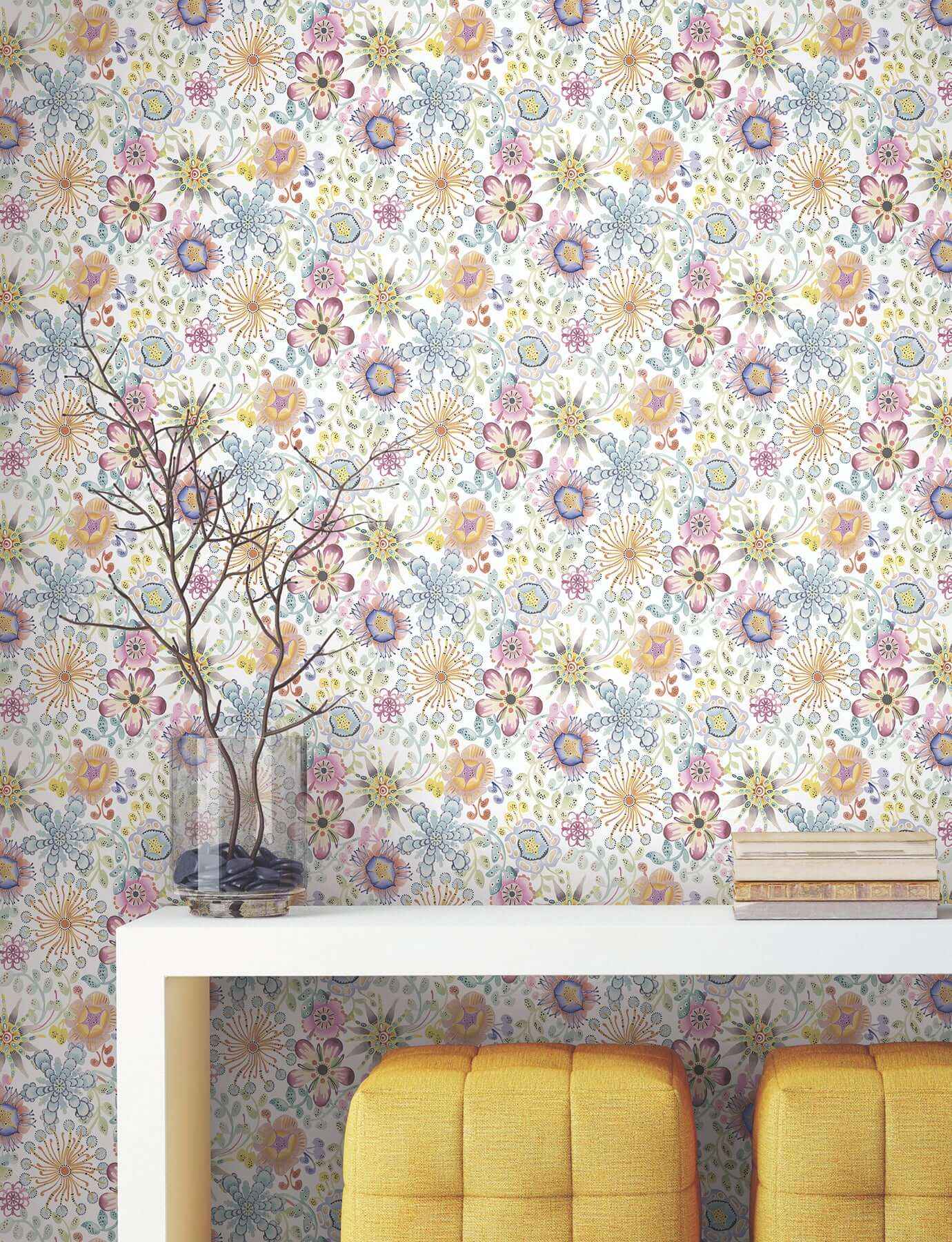 Magic Garden Multicolor Peel & Stick Wallpaper - York Wallcoverings - PSW1636RL - York Wallcoverings Wallpaper