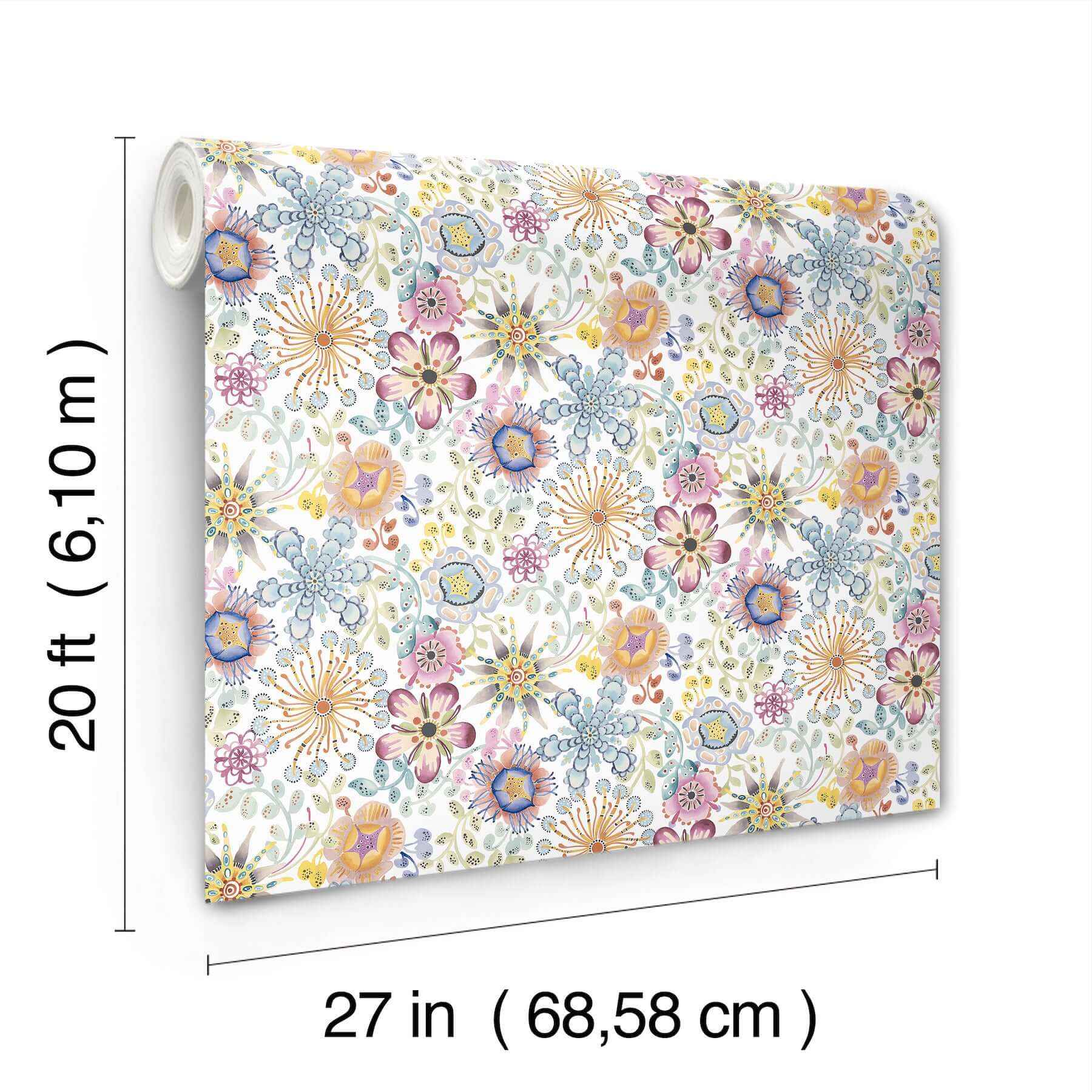 Magic Garden Multicolor Peel & Stick Wallpaper - York Wallcoverings - PSW1636RL - York Wallcoverings Wallpaper