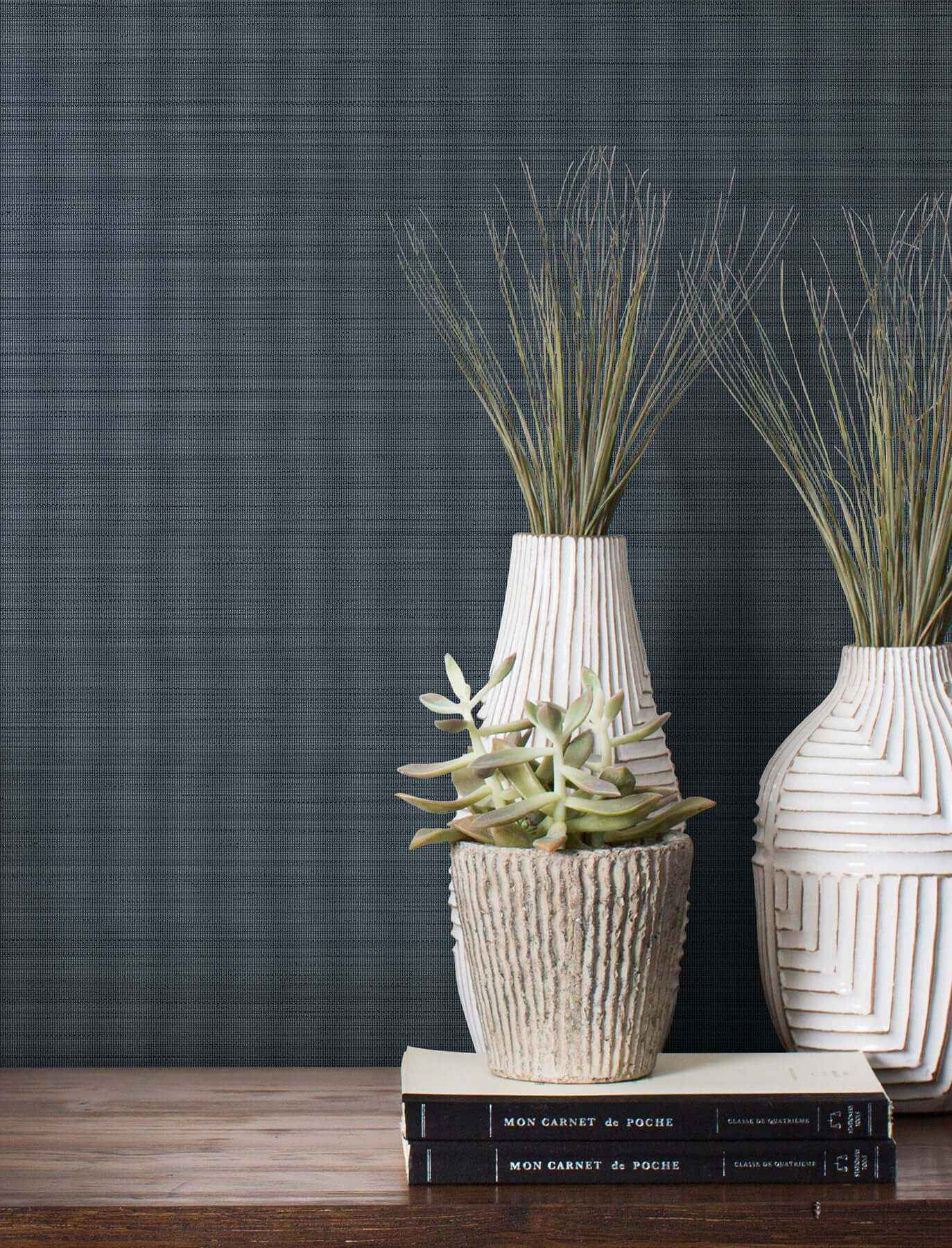 Loomed Indigo Wallpaper - York Wallcoverings - MJ4882N - York Wallcoverings Wallpaper