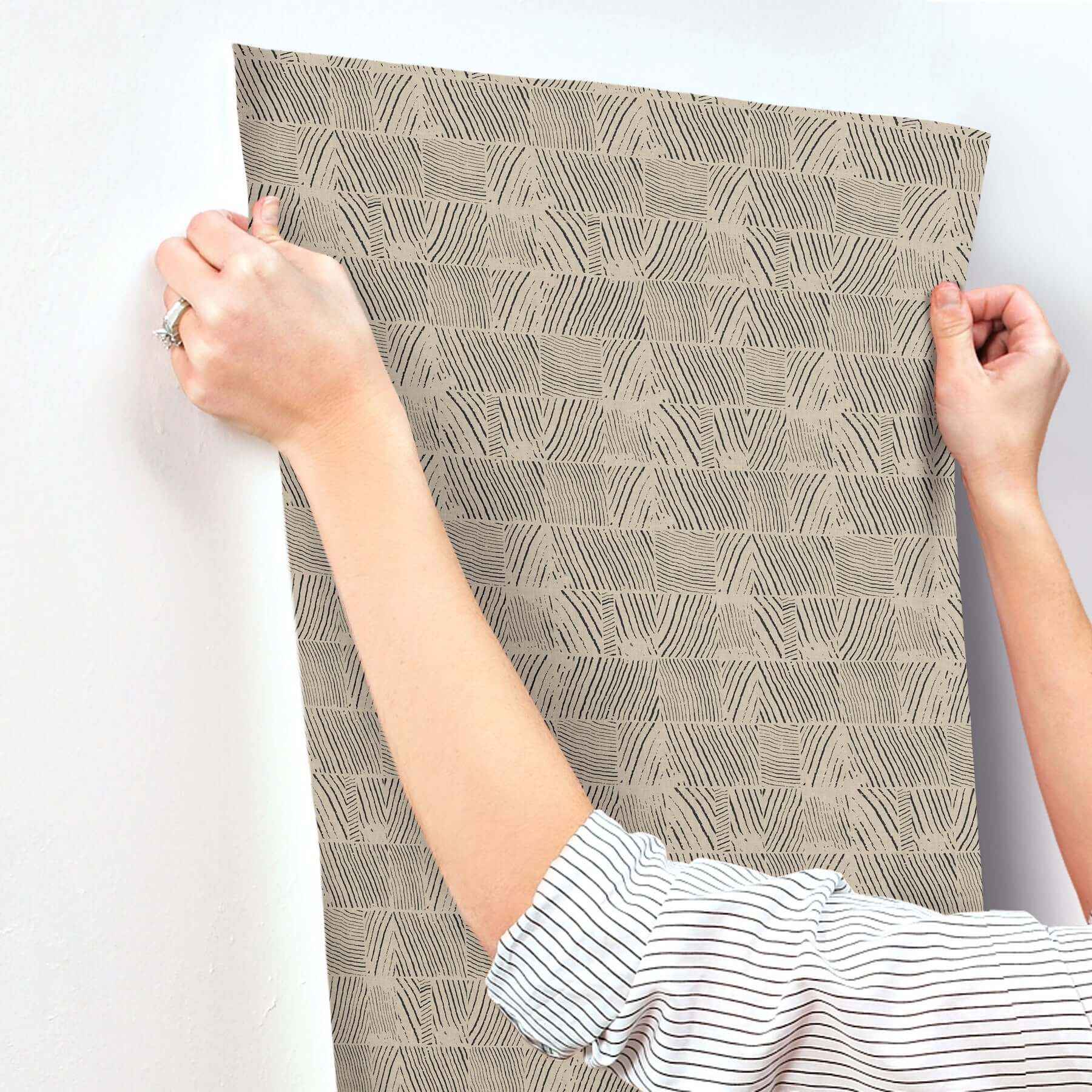 Woodcut Black & Linen Wallpaper - York Wallcoverings - GN2621 - York Wallcoverings Wallpaper