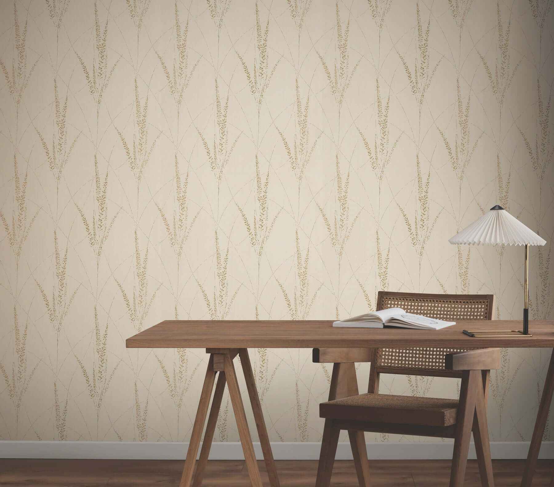 Graceful Willow Pale Straw Wallpaper - York Wallcoverings - GN2642 - York Wallcoverings Wallpaper