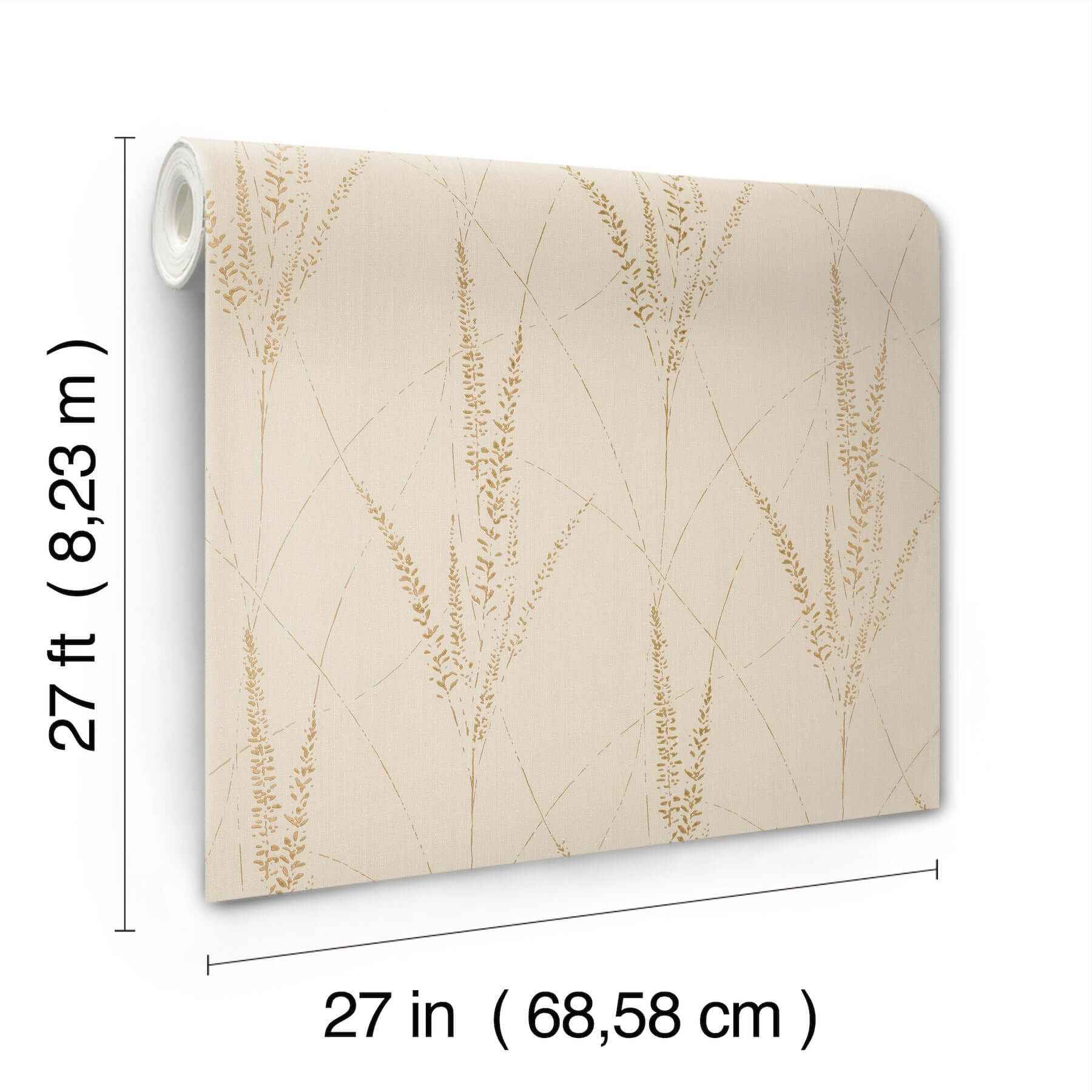 Graceful Willow Pale Straw Wallpaper - York Wallcoverings - GN2642 - York Wallcoverings Wallpaper