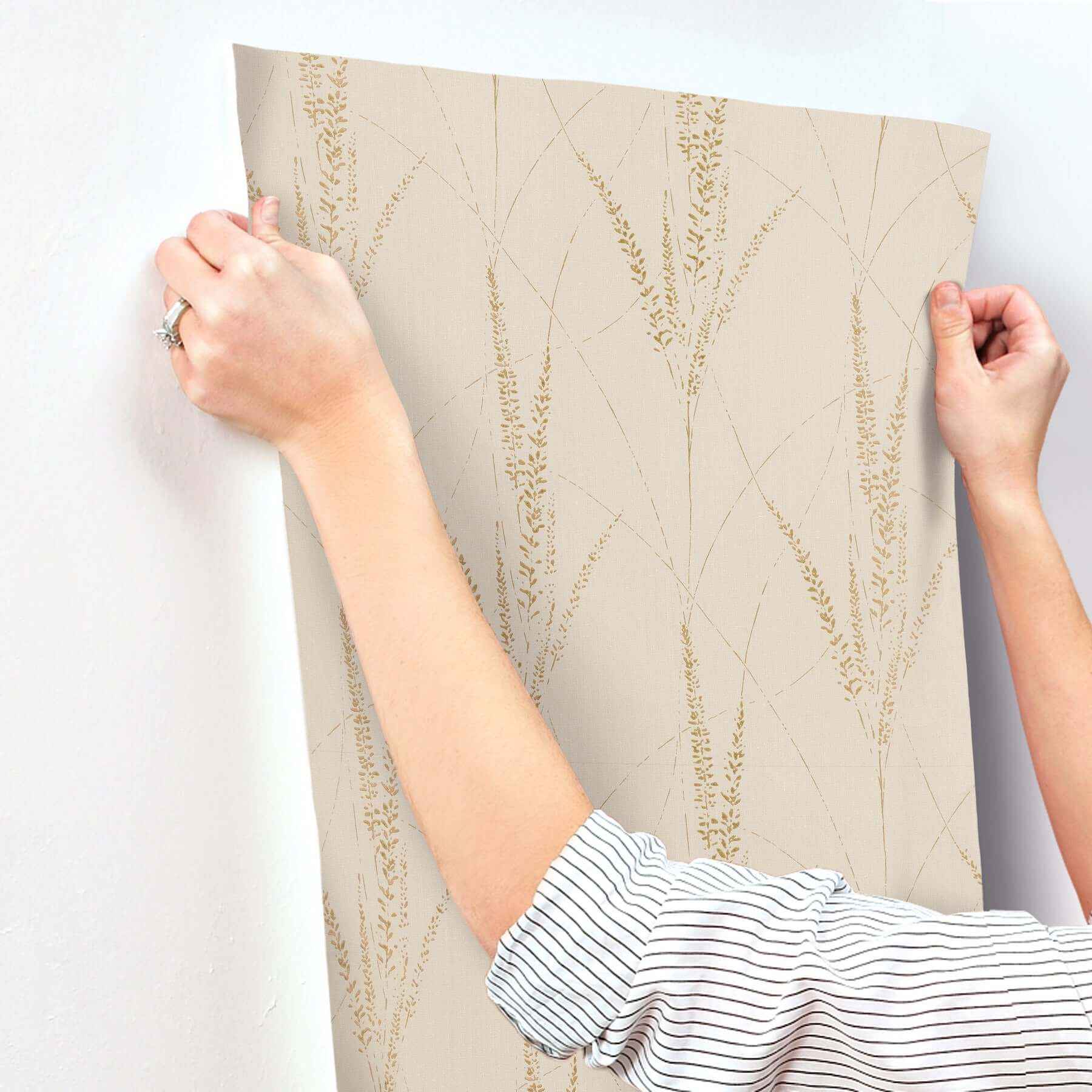 Graceful Willow Pale Straw Wallpaper - York Wallcoverings - GN2642 - York Wallcoverings Wallpaper