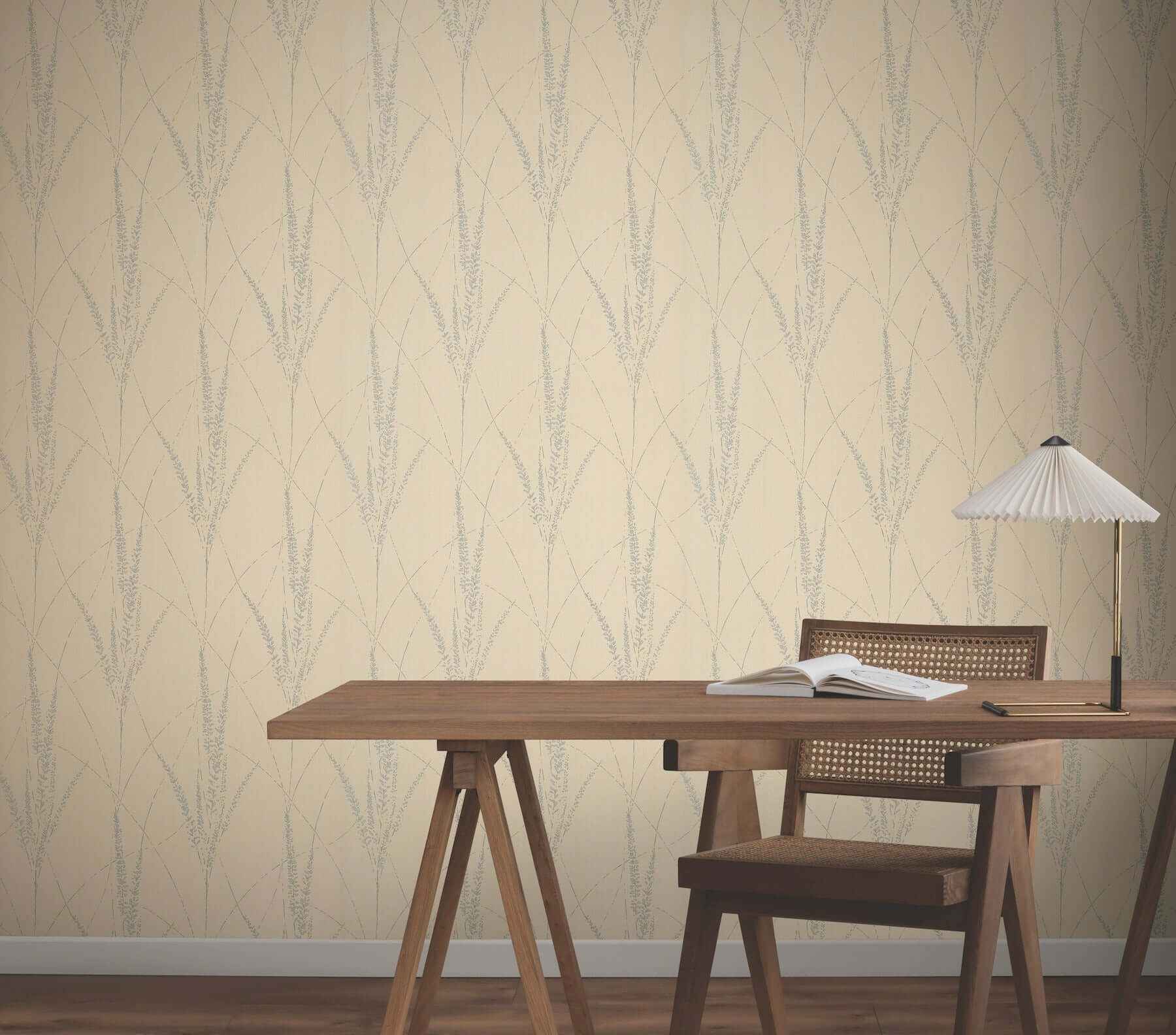 Graceful Willow Putty Wallpaper - York Wallcoverings - GN2641