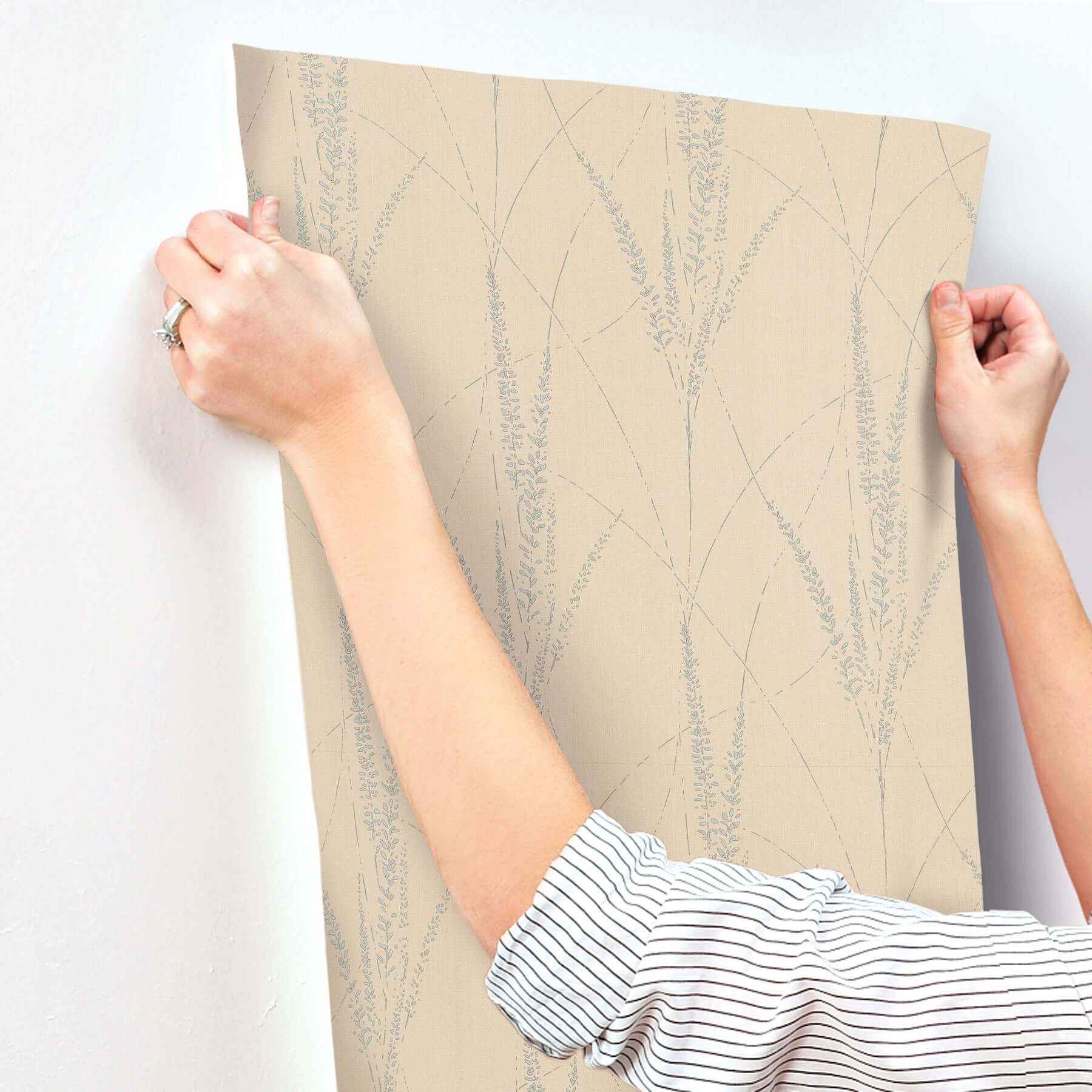 Graceful Willow Putty Wallpaper - York Wallcoverings - GN2641 - York Wallcoverings Wallpaper
