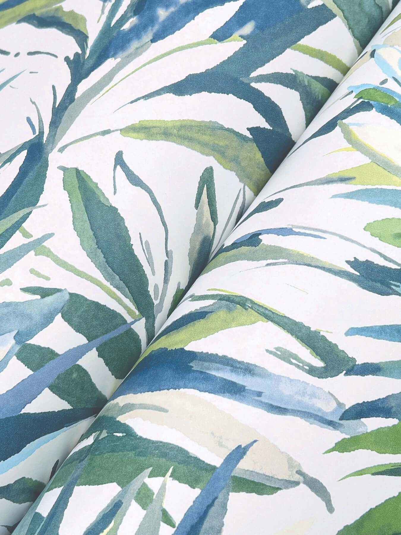 Swaying Palms Green & Blue Wallpaper - York Wallcoverings - GN2544 - York Wallcoverings Wallpaper