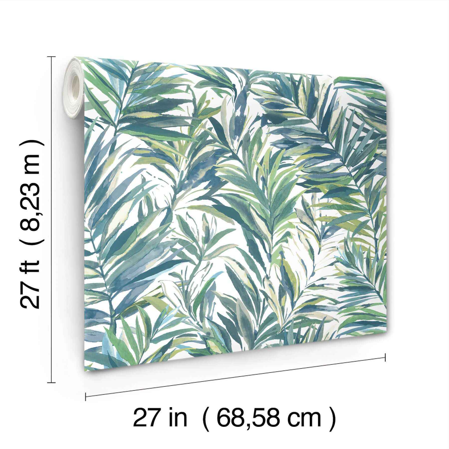 Swaying Palms Green & Blue Wallpaper - York Wallcoverings - GN2544 - York Wallcoverings Wallpaper