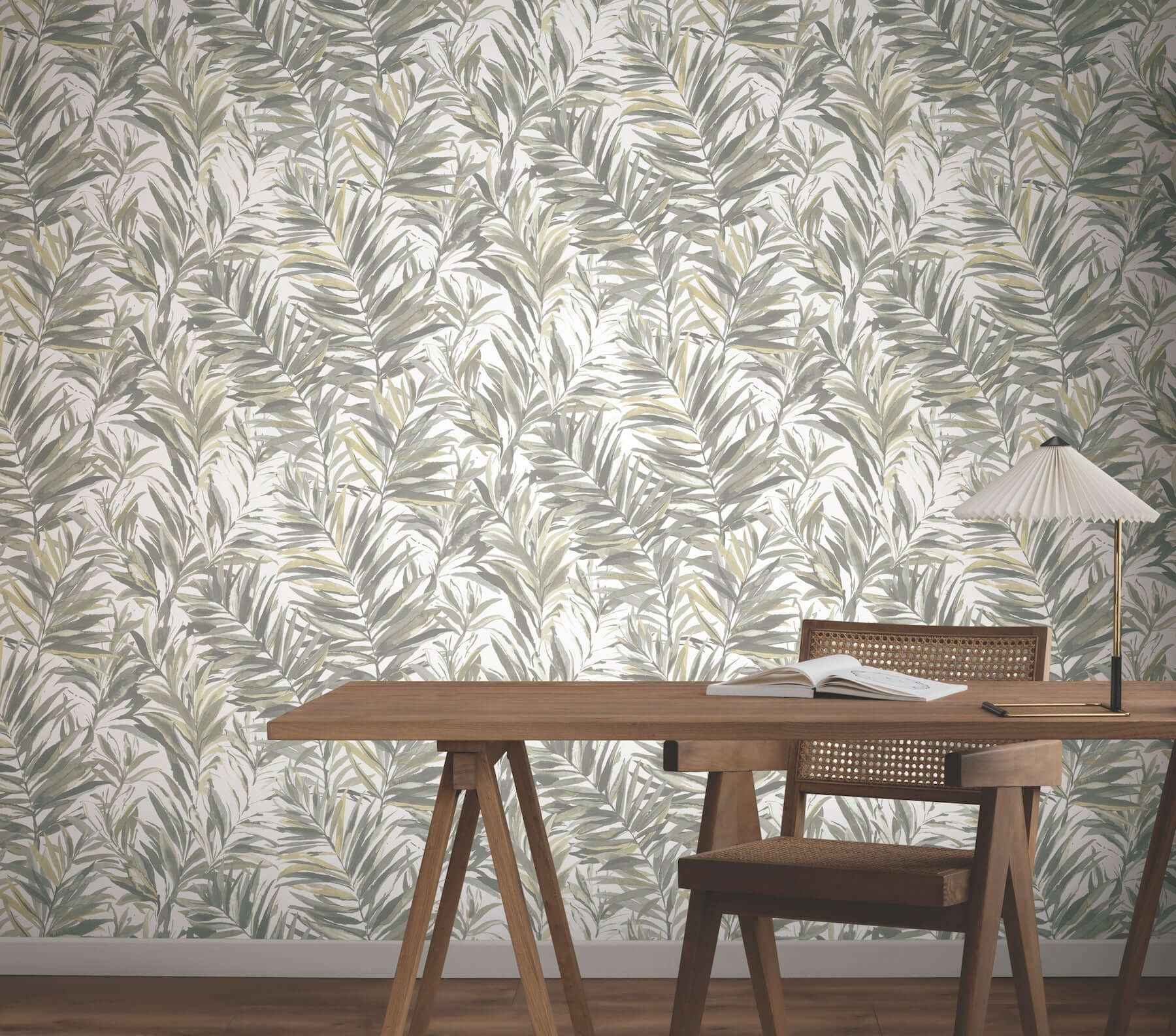 Swaying Palms Neutral Wallpaper - York Wallcoverings - GN2543