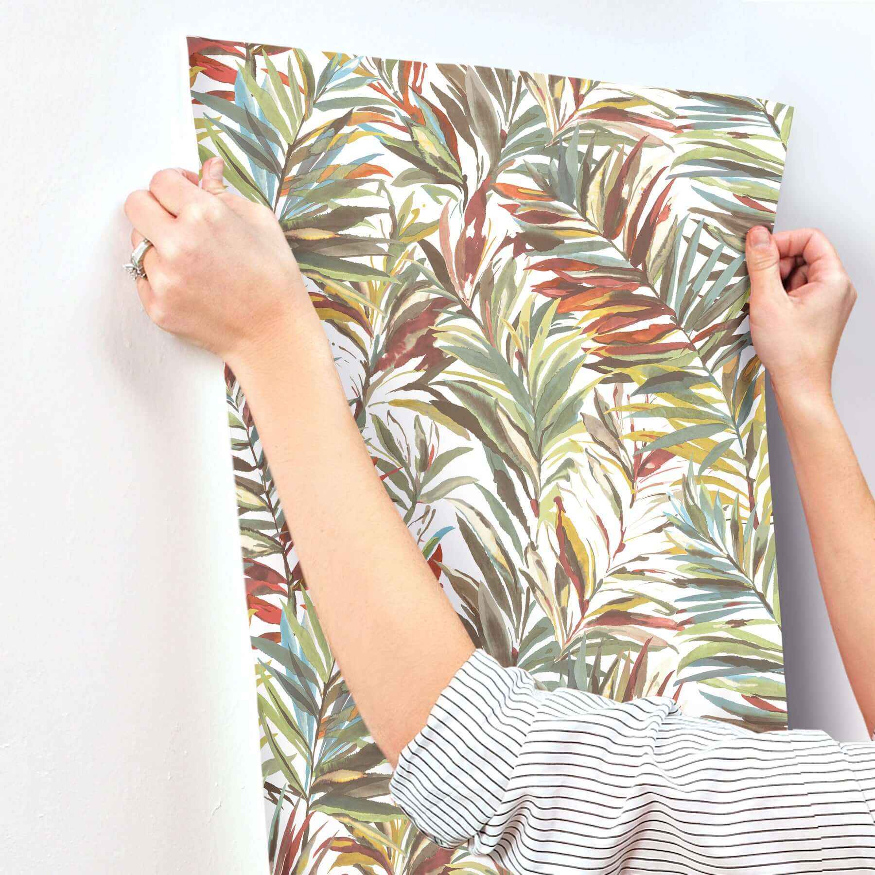 Swaying Palms Rouge & Mink Wallpaper - York Wallcoverings - GN2541 - York Wallcoverings Wallpaper